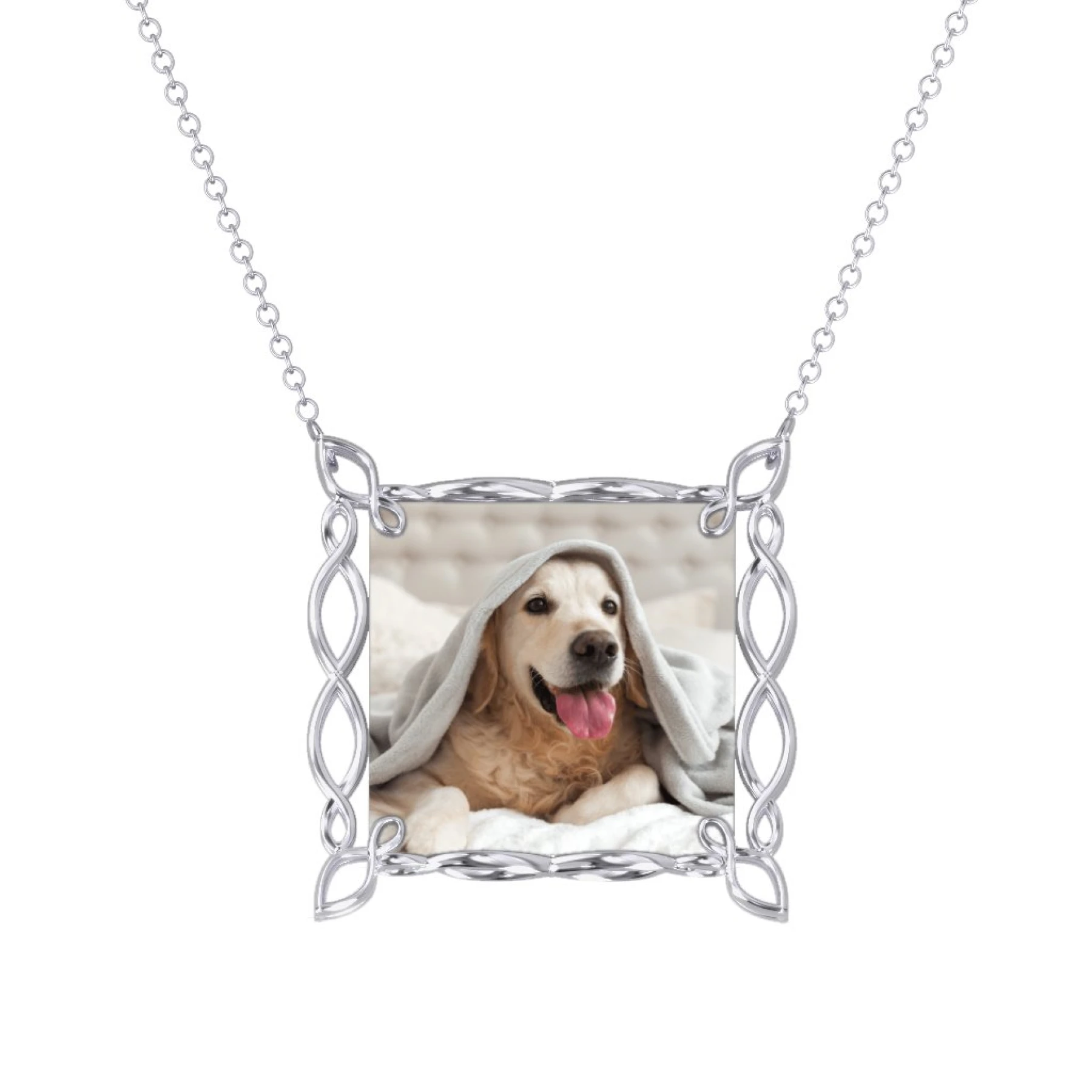 Square Infinity Photo Frame Necklace
