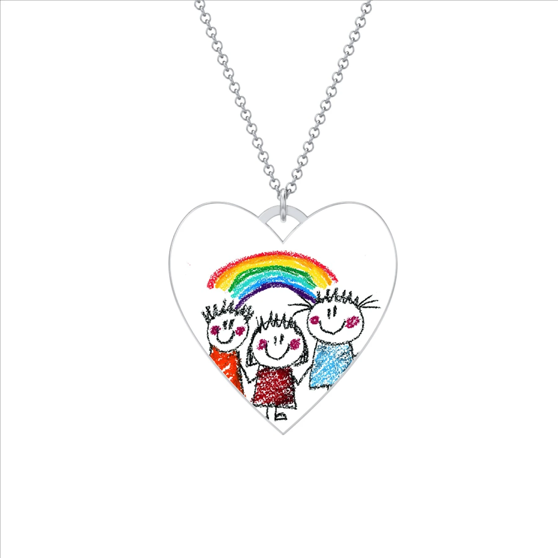Photo Heart Pendant with Engravable Back