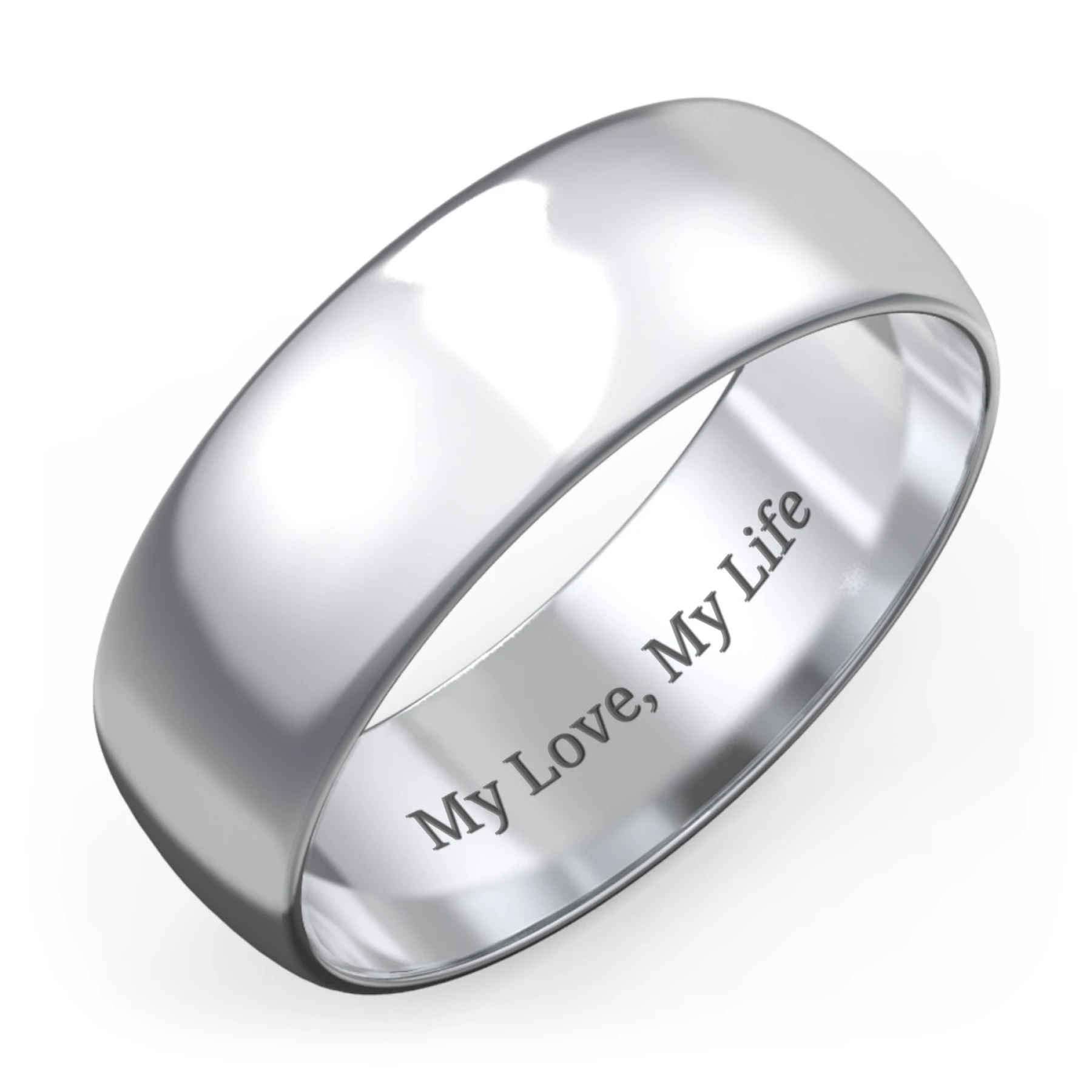 Men's Classic Half Round Wedding Band - 7mm Width - view 1