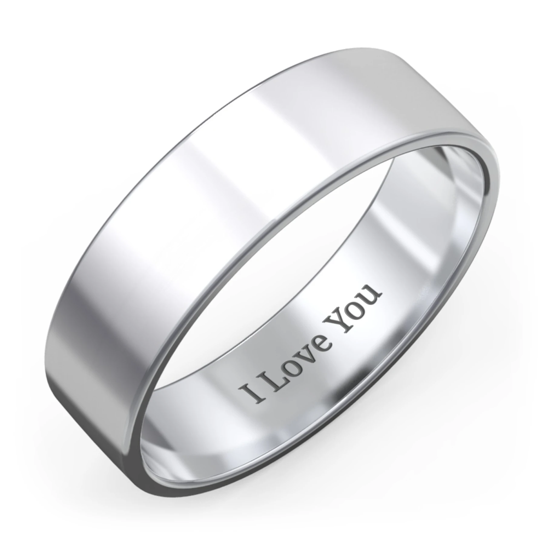 Men's Classic Flat Wedding Band - 6mm Width - view 1
