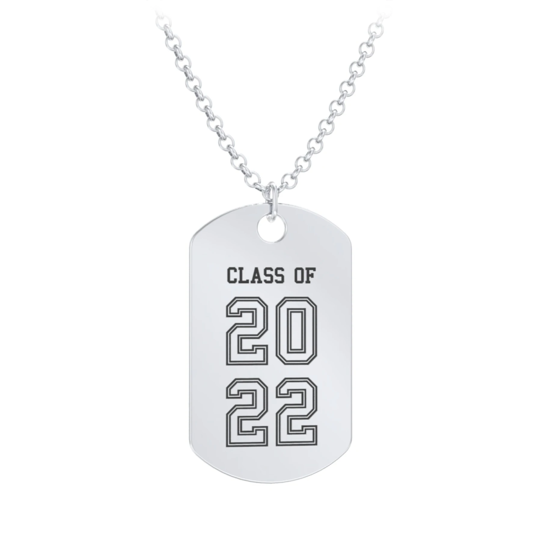 Engravable 2022 Graduation Dog Tag Necklace - view 1