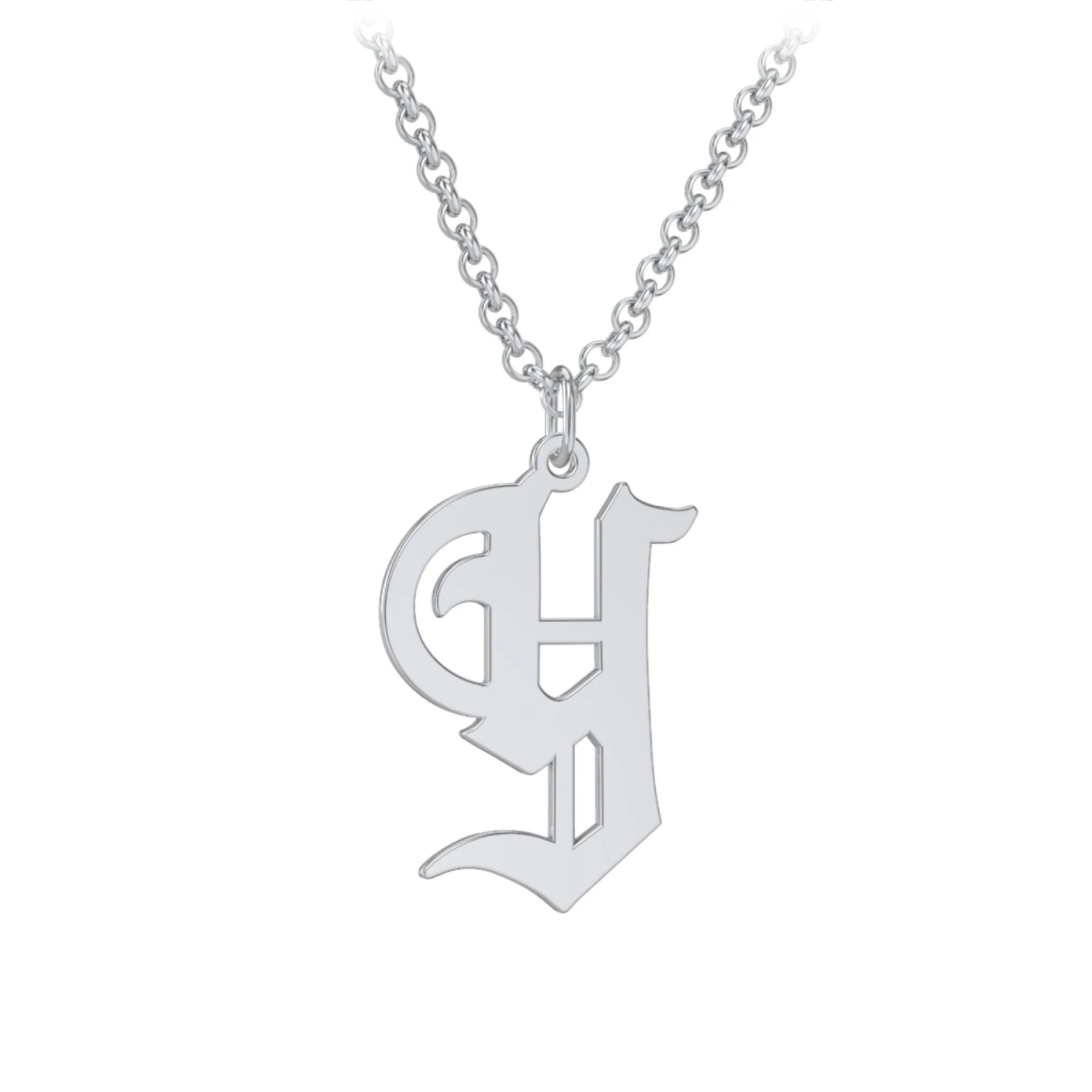 Men's Gothic Initial Pendant Necklace - Y