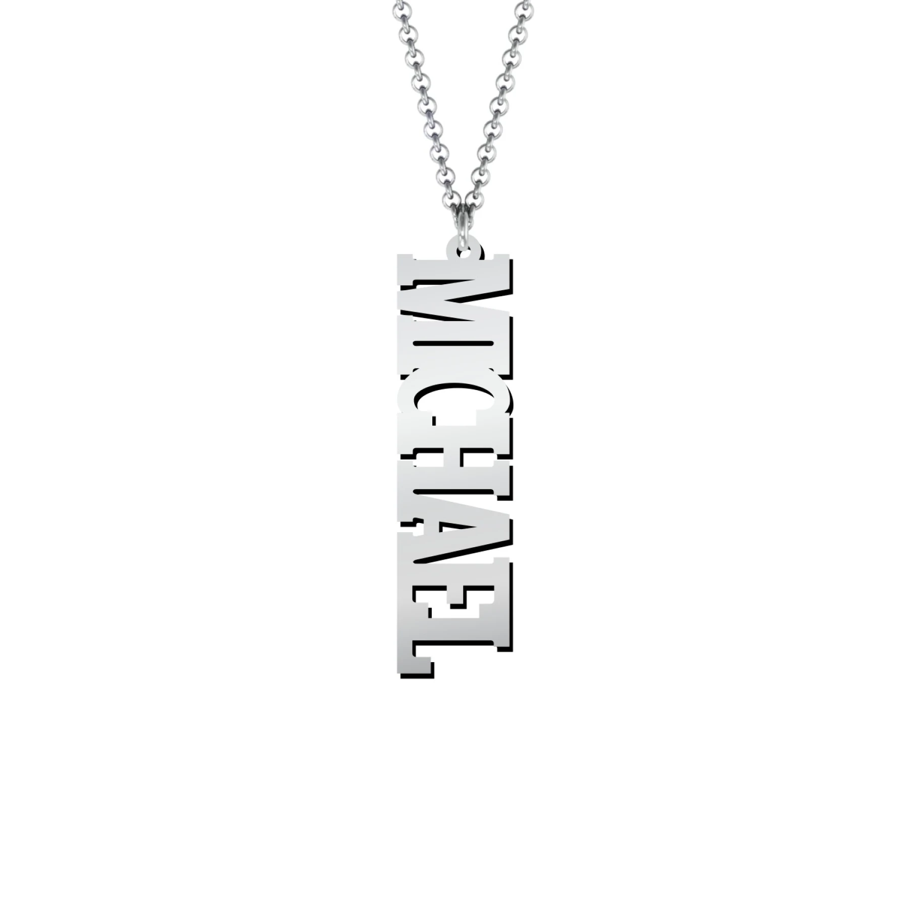Men's Personalized Vertical Name Necklace - view 1