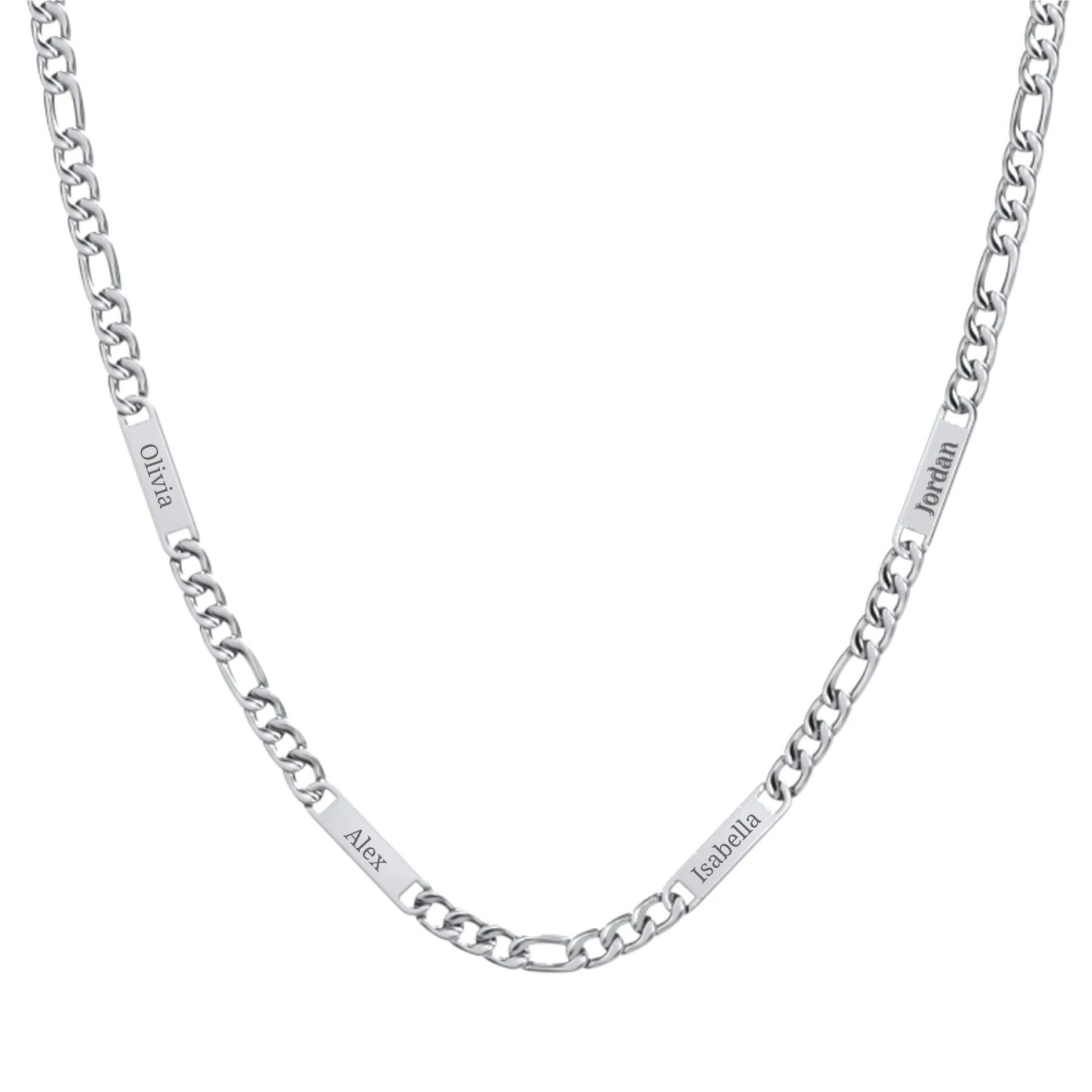 Men’s Figaro Chain with 4 Engravable Bars