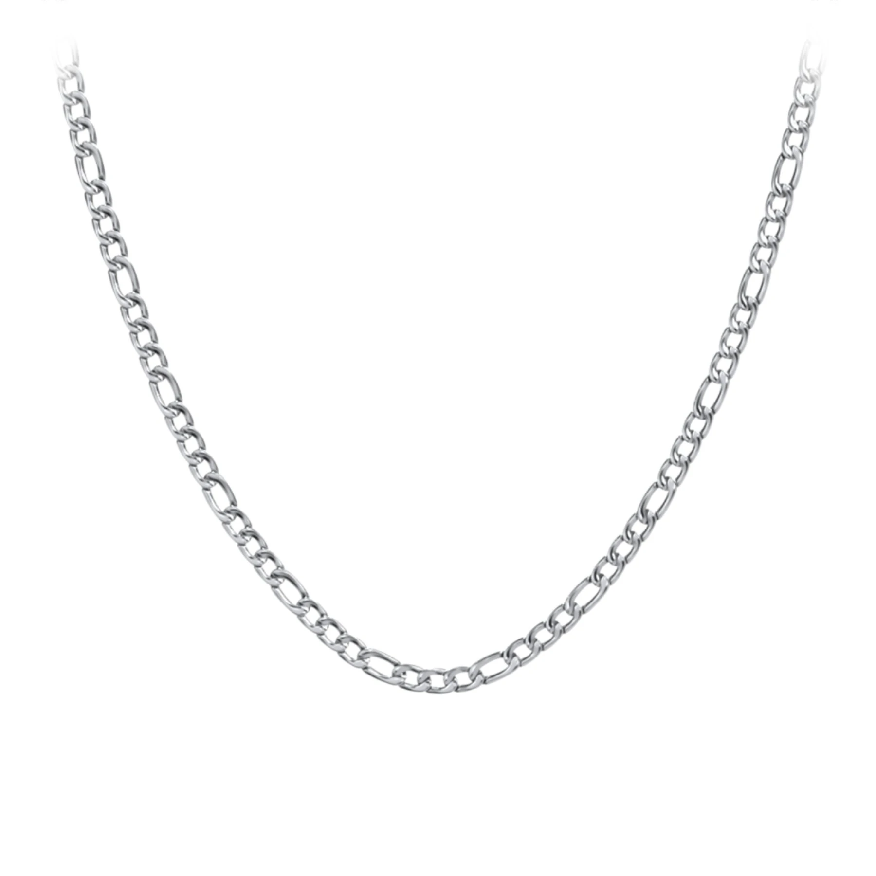 Men's 20" Figaro Chain Necklace in Stainless Steel - 5mm