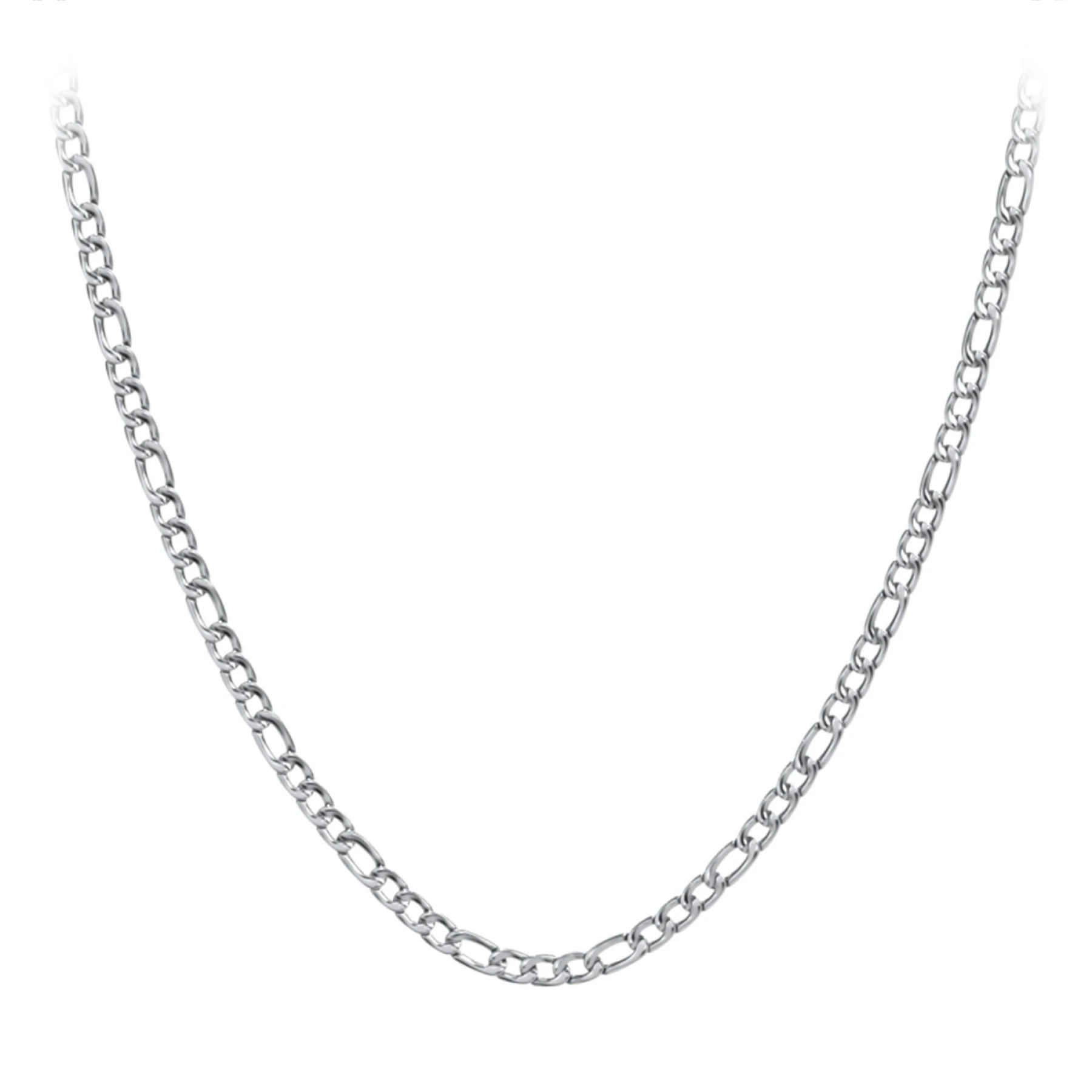 Men's 22" Figaro Chain Necklace in Stainless Steel - 5mm