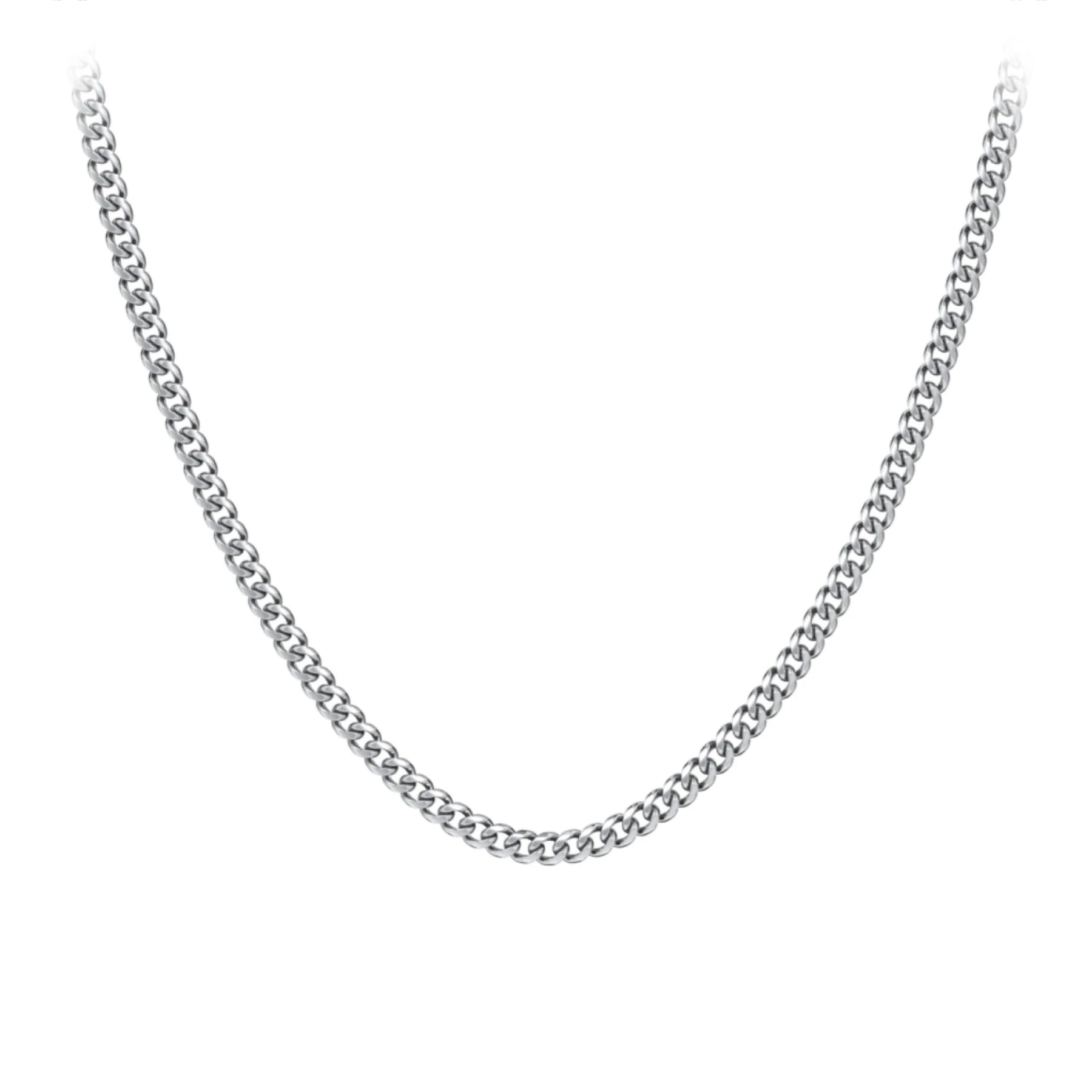 Men's 20" Cuban Chain Necklace in Stainless Steel - 5mm - view 1