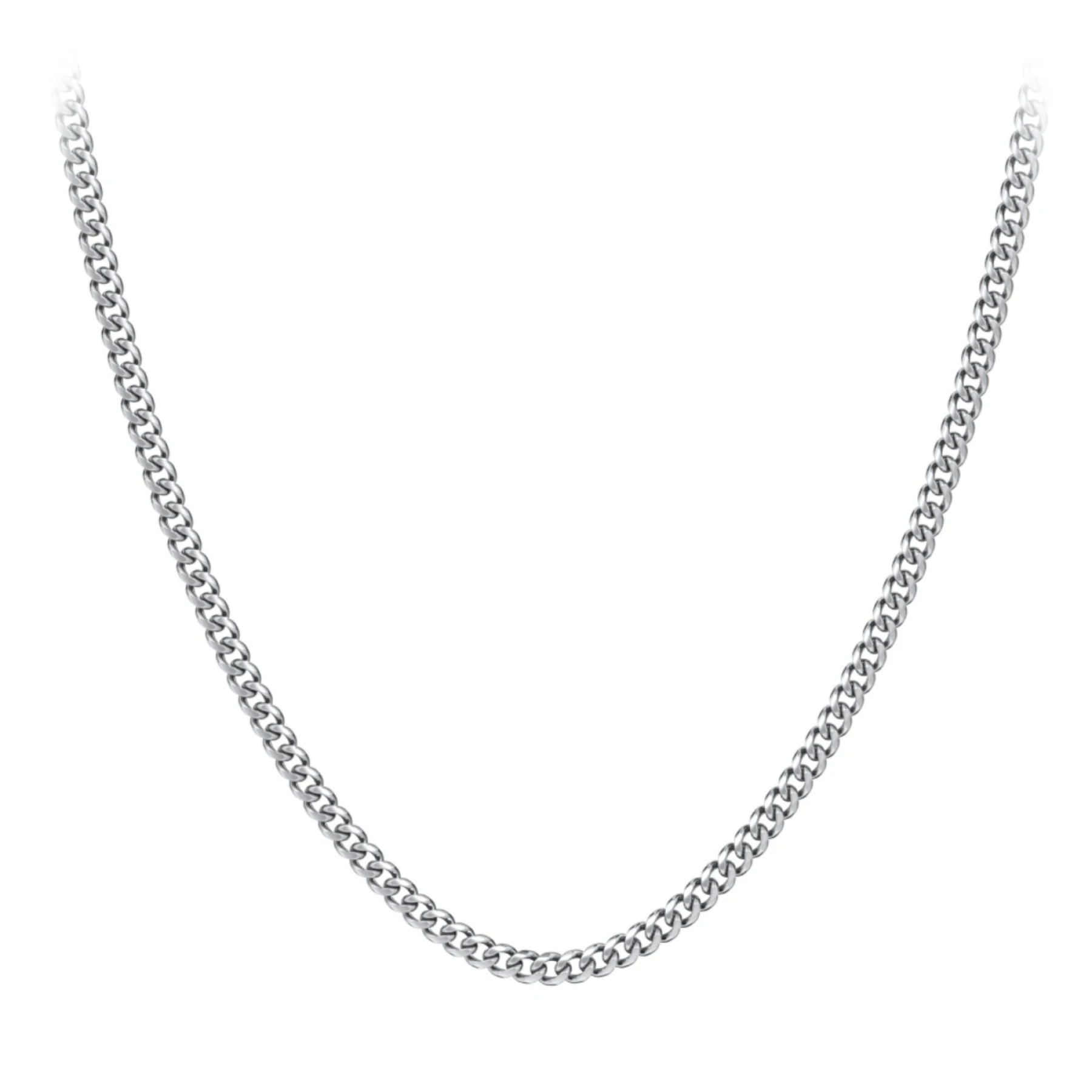 Men's 22" Cuban Chain Necklace in Stainless Steel - 5mm - view 1
