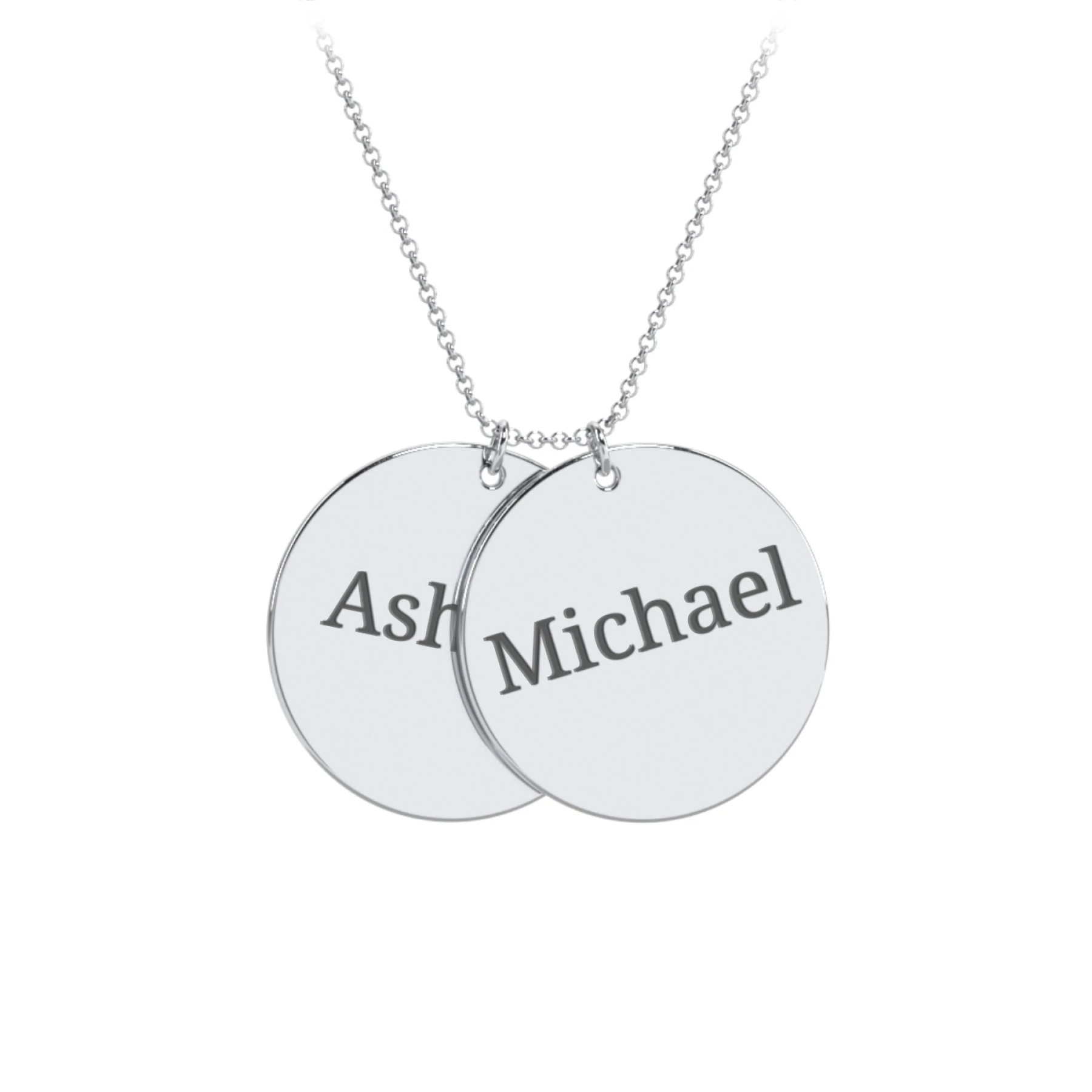 Engravable Name 2 Disc Pendant