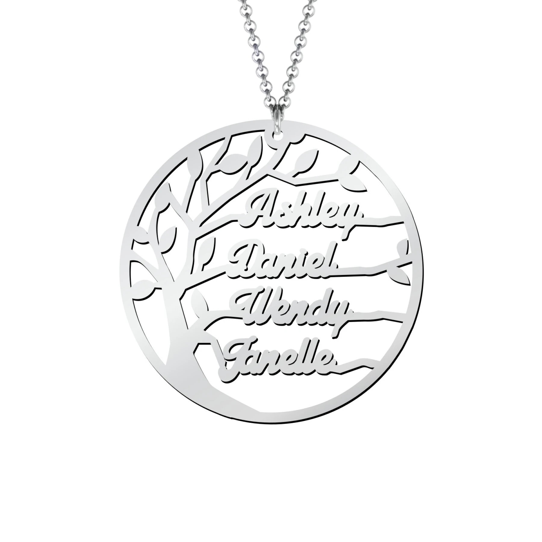 Family Tree Cutout Necklace