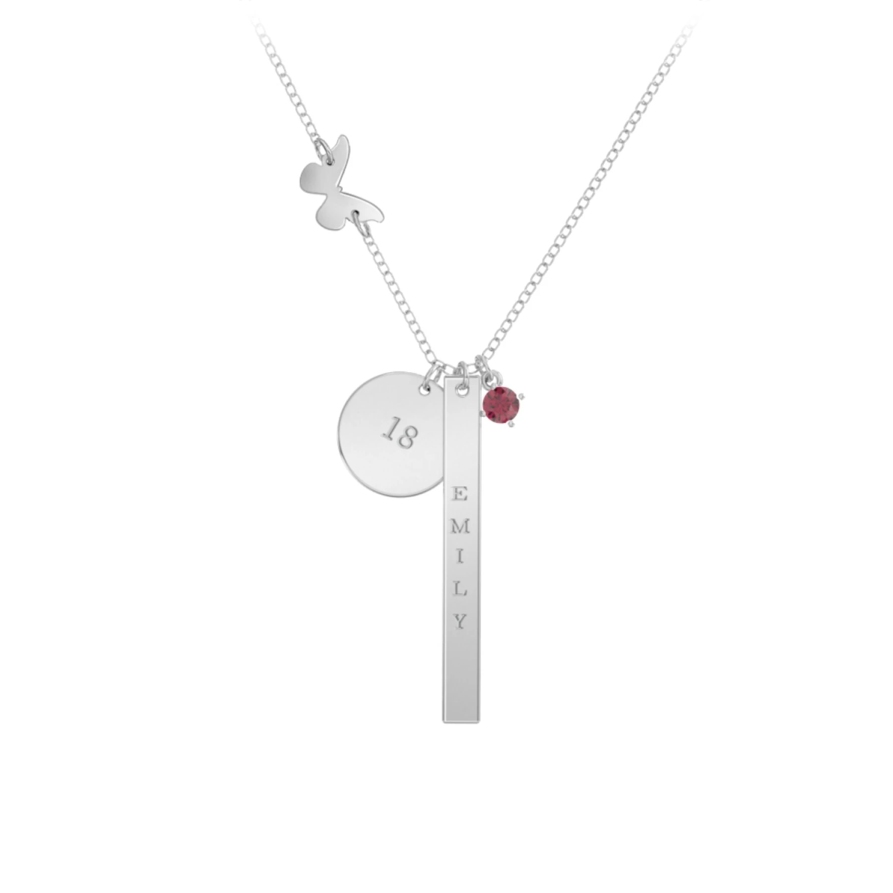 Milestone Necklace with Butterfly Charm