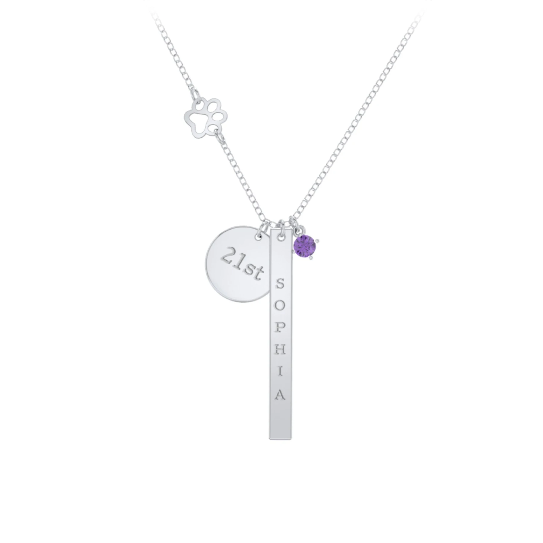 Milestone Necklace with Paw Charm