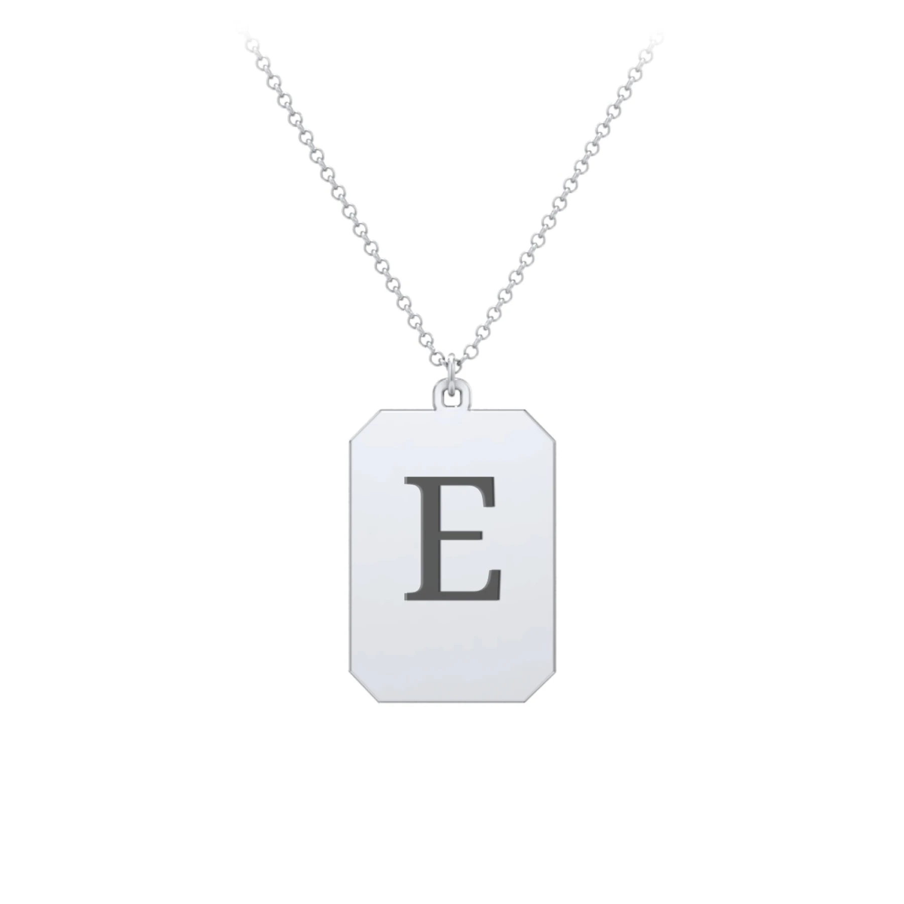 Engravable Tag Charm Necklace