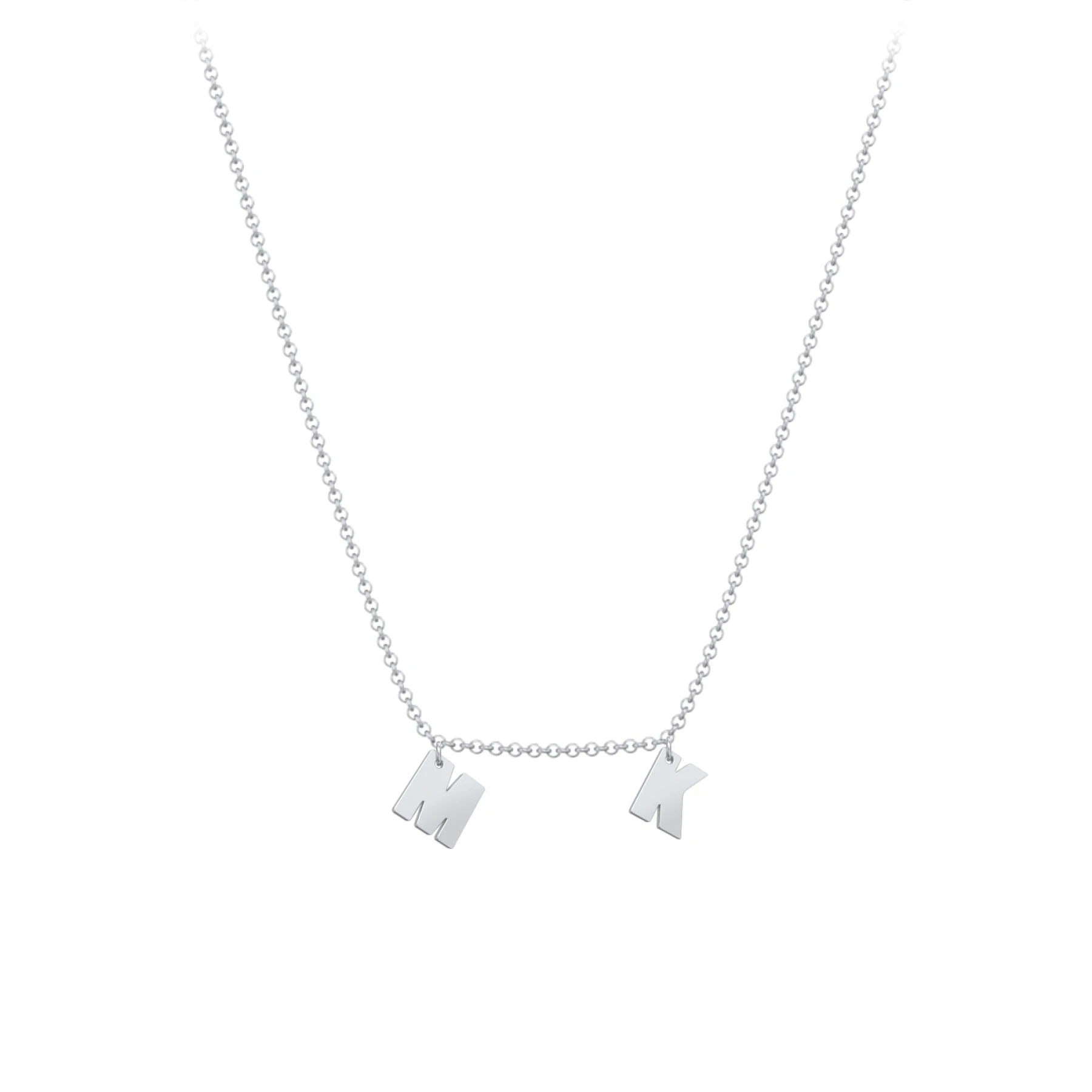 Initial Necklace with 2 Letters - Modern