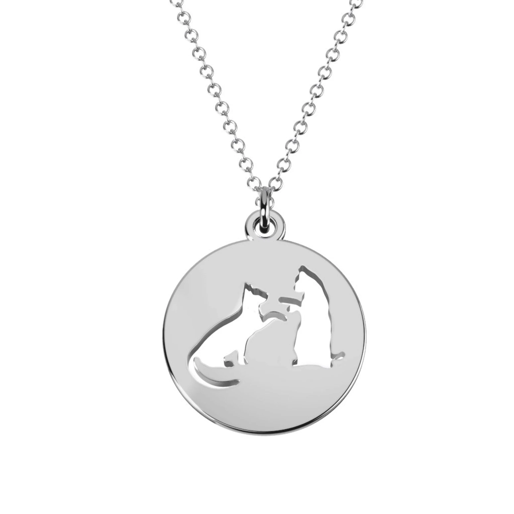Just Kitten Around Cat Cutout Disc Necklace
