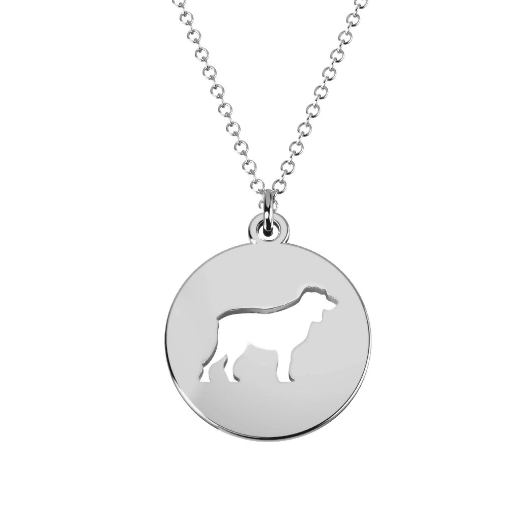 Hound Dog Cutout Disc Necklace