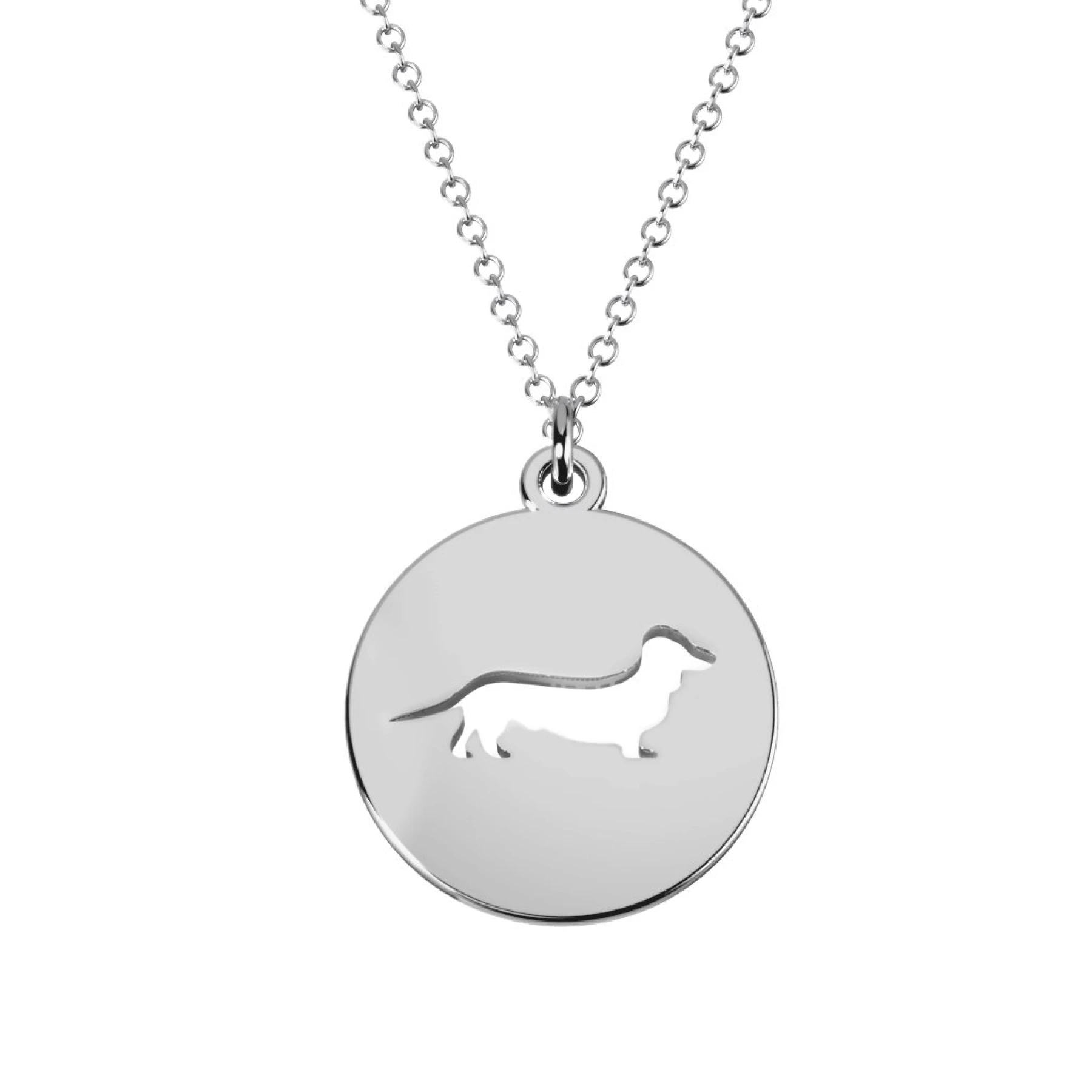 Dashing Dachshund Cutout Disc Necklace - view 1