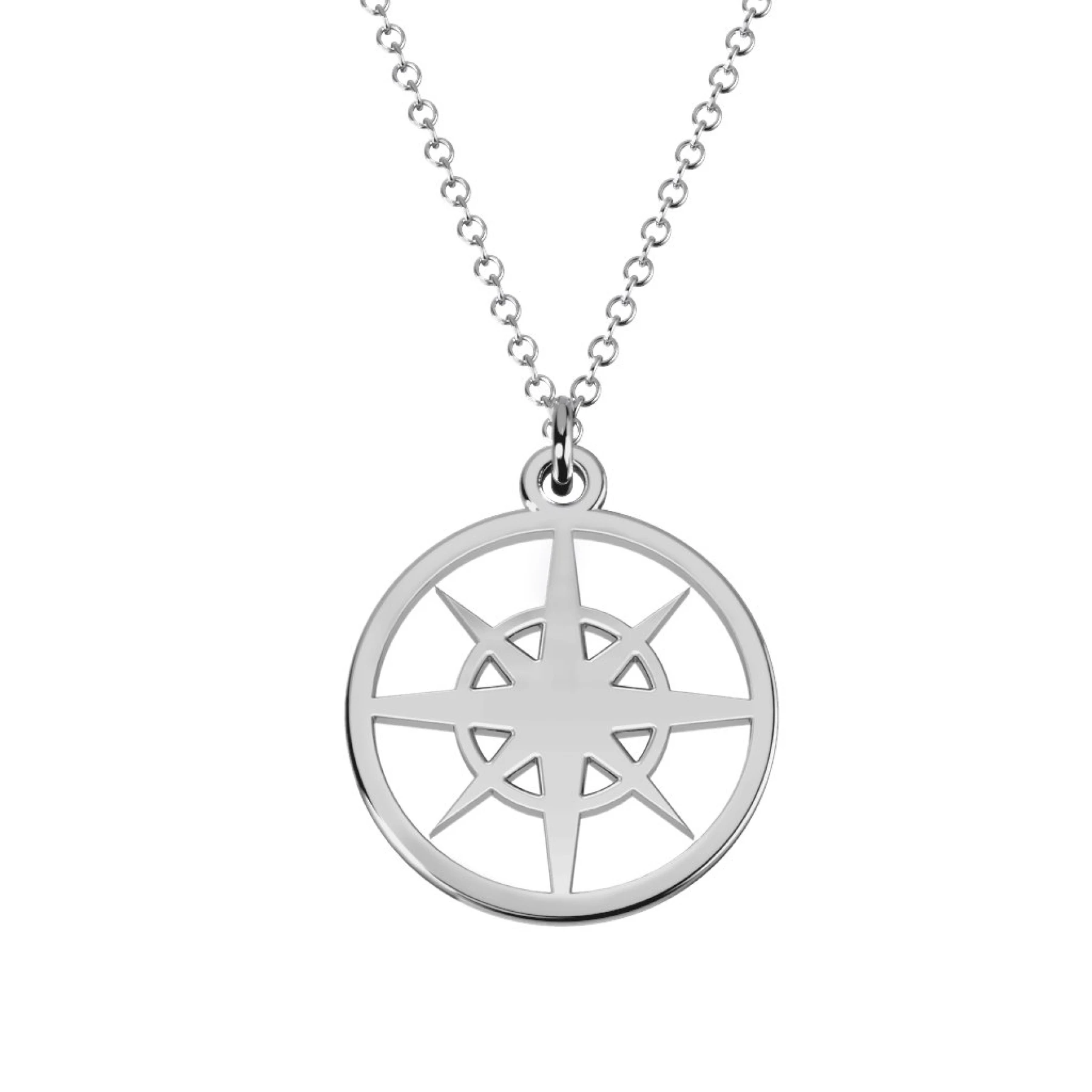 Compass Cutout Disc Necklace - view 1