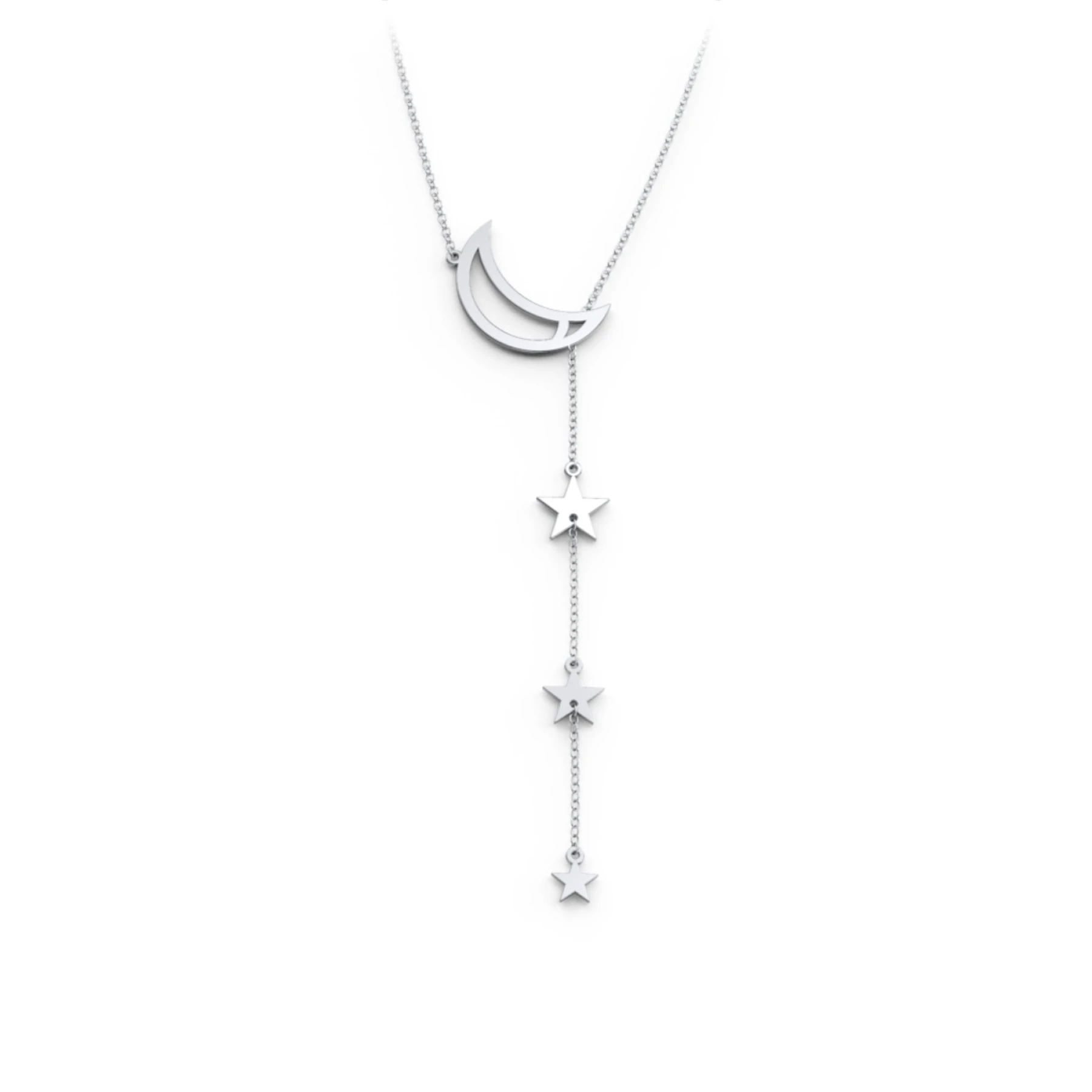 Lariat with Moon and Star Charms - view 1