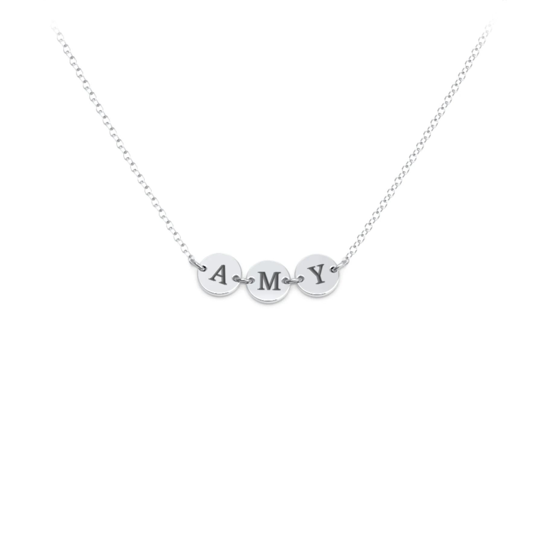 Engravable Initial 3 Disc Pendant