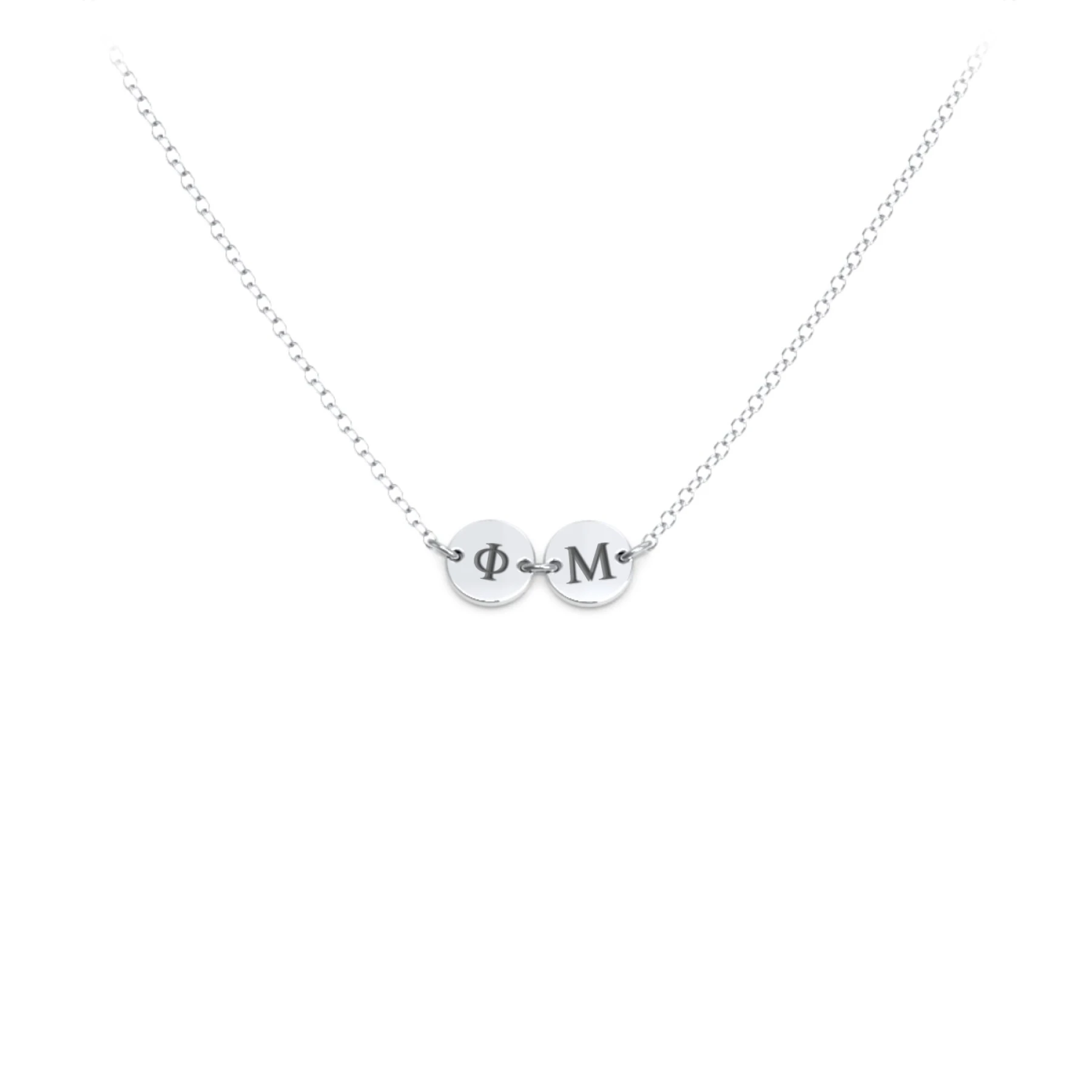 Engravable Initial 2 Disc Sorority Pendant