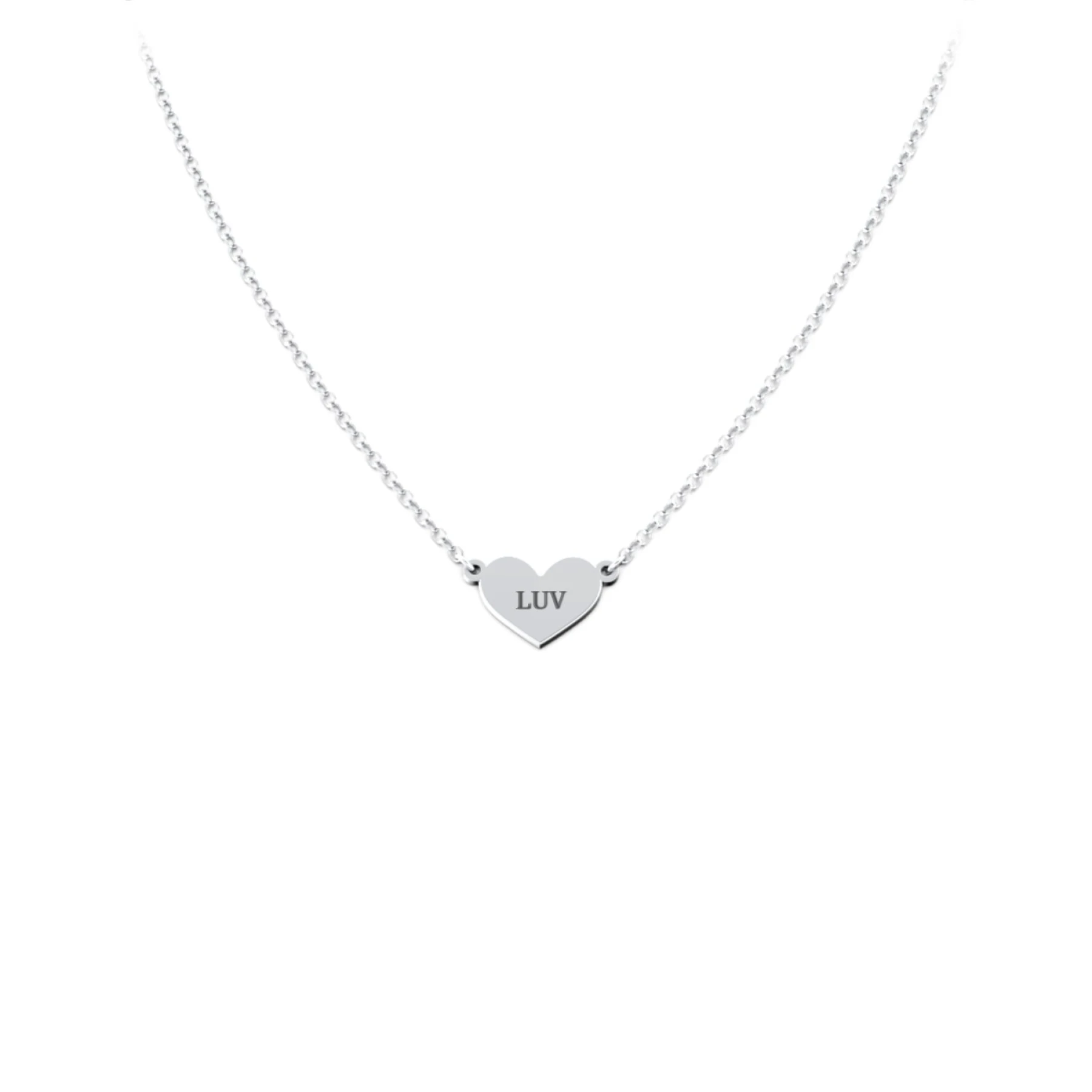 Engravable Heart Charm Necklace