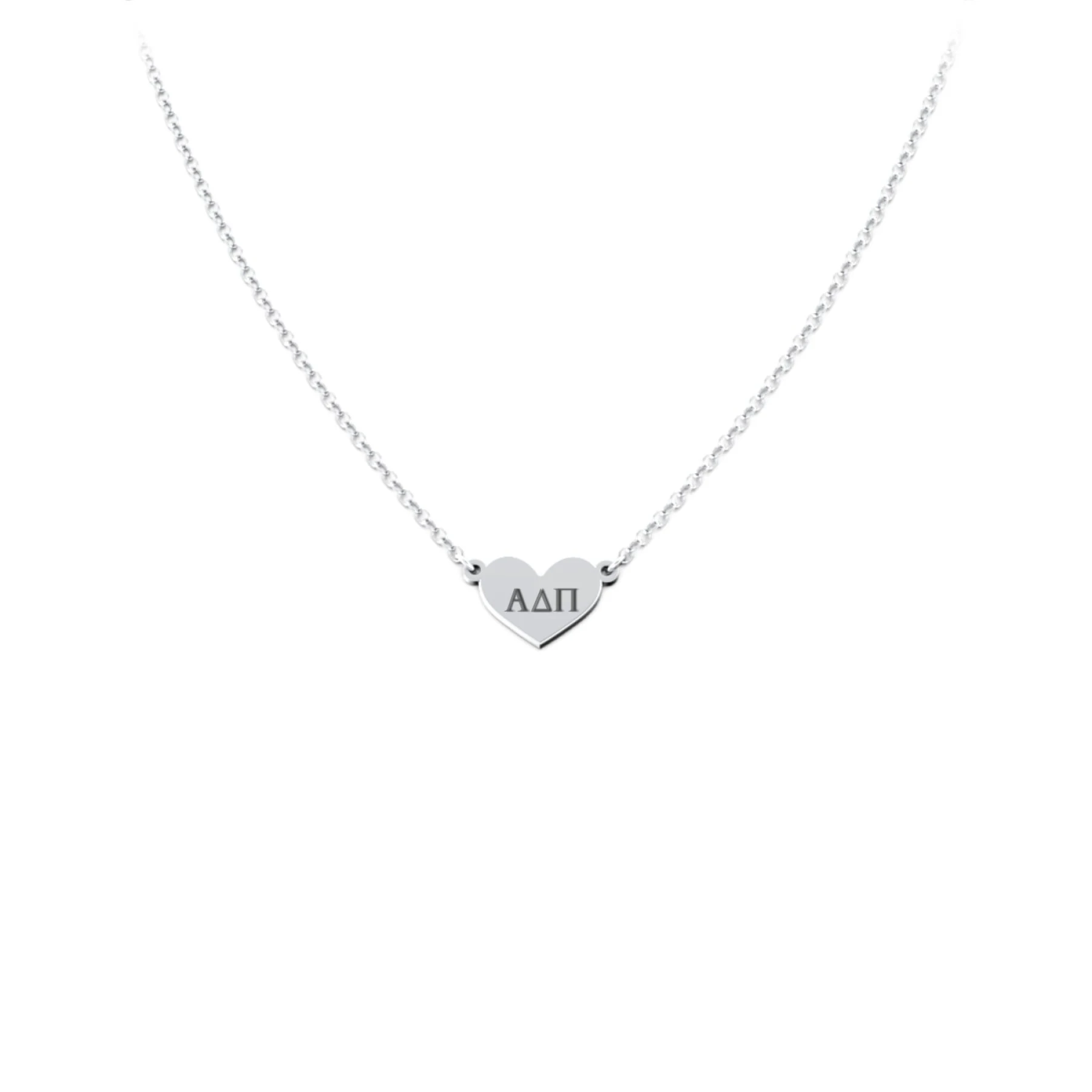 Engravable Heart Charm Sorority Necklace