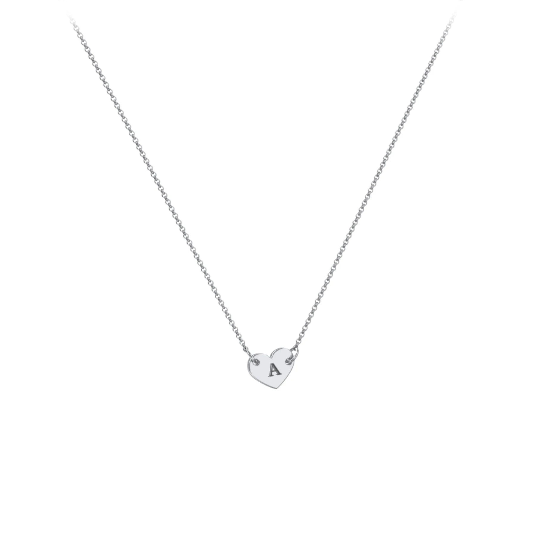 Engravable Initial Heart Necklace