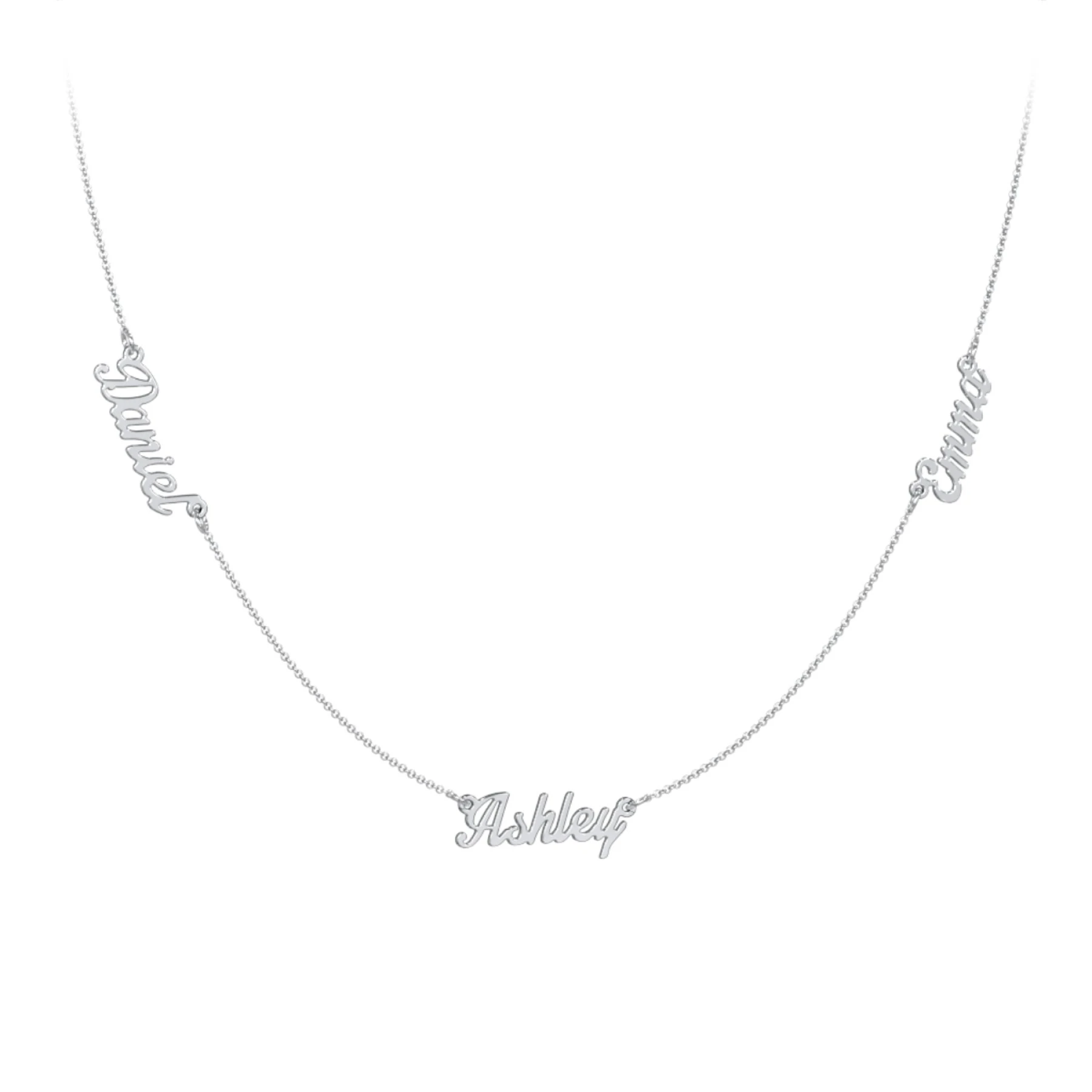 Dainty Personalized Three Name Necklace
