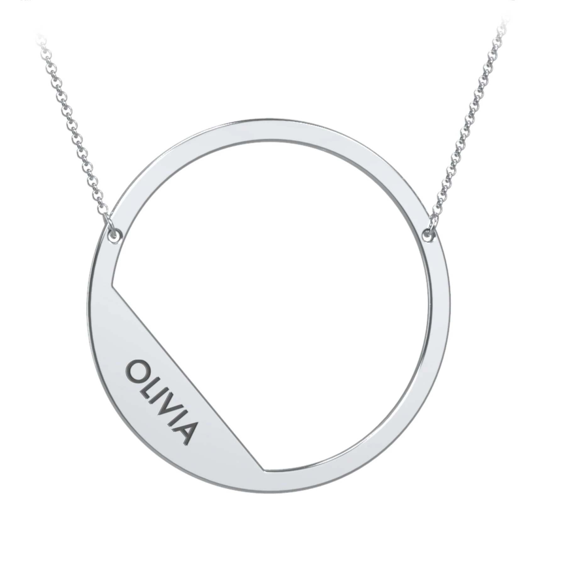 Engravable Asymmetrical Initial Necklace - O
