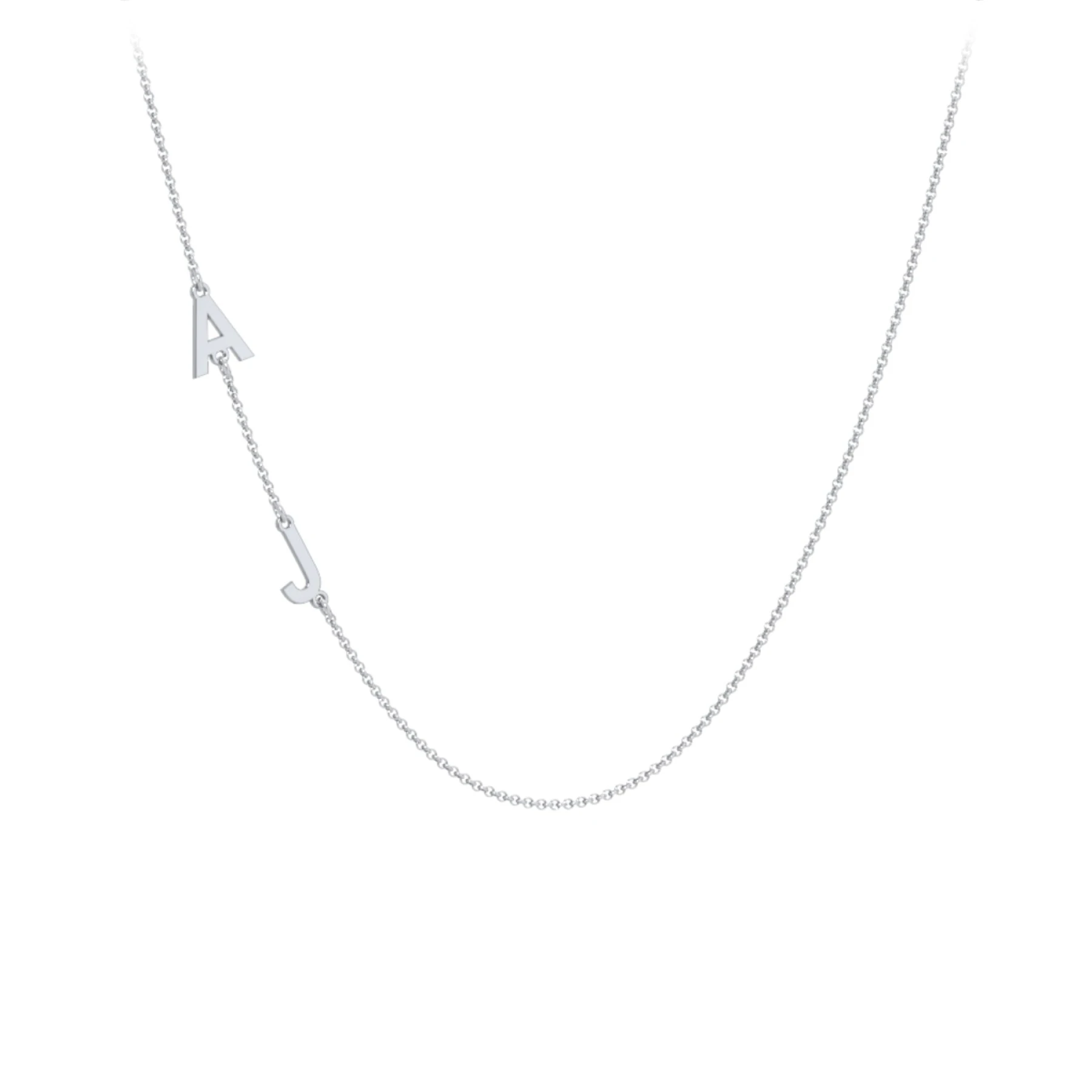 Personalized Initial Station Necklace with 2 Letters - view 1