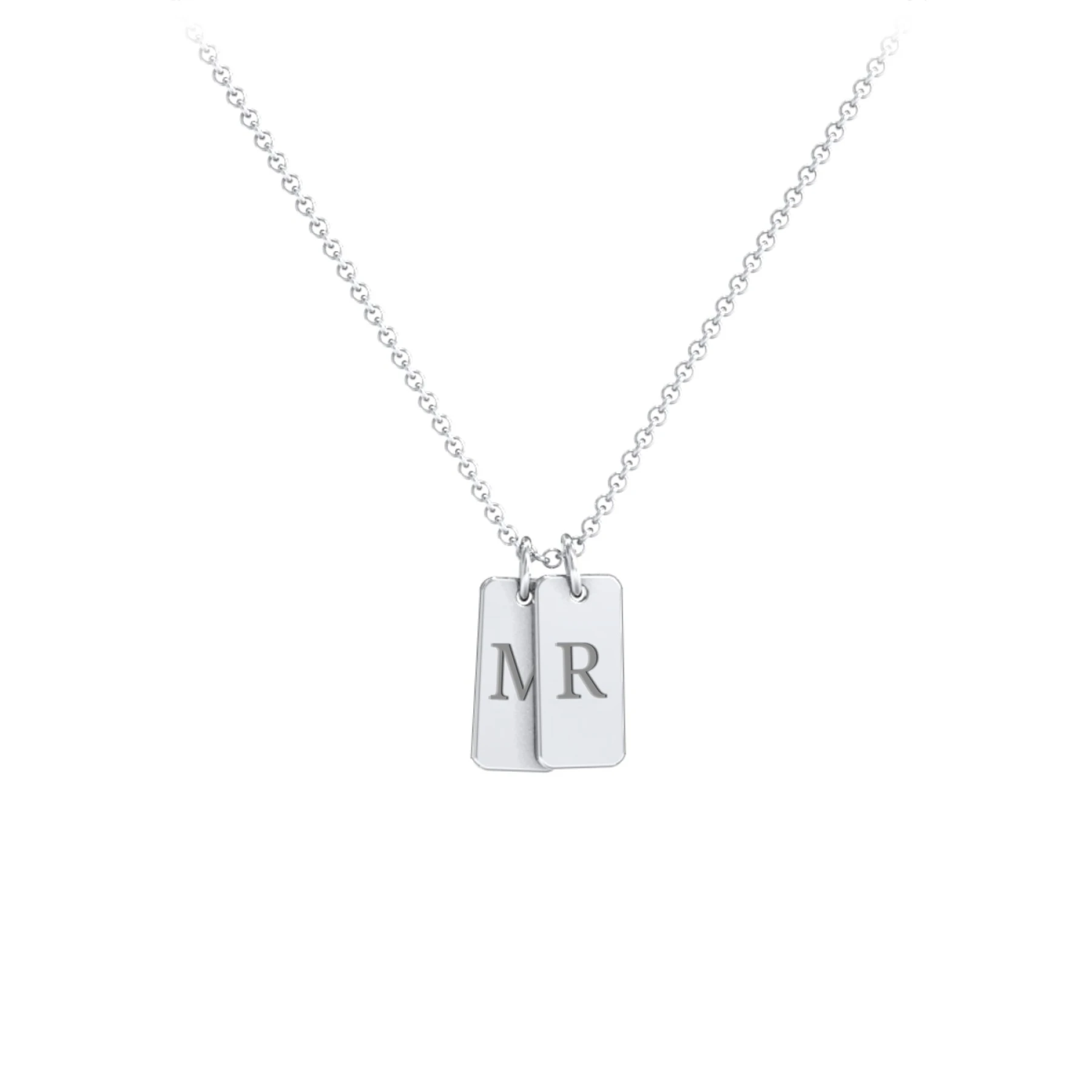 Small Initial 2 Tag Necklace