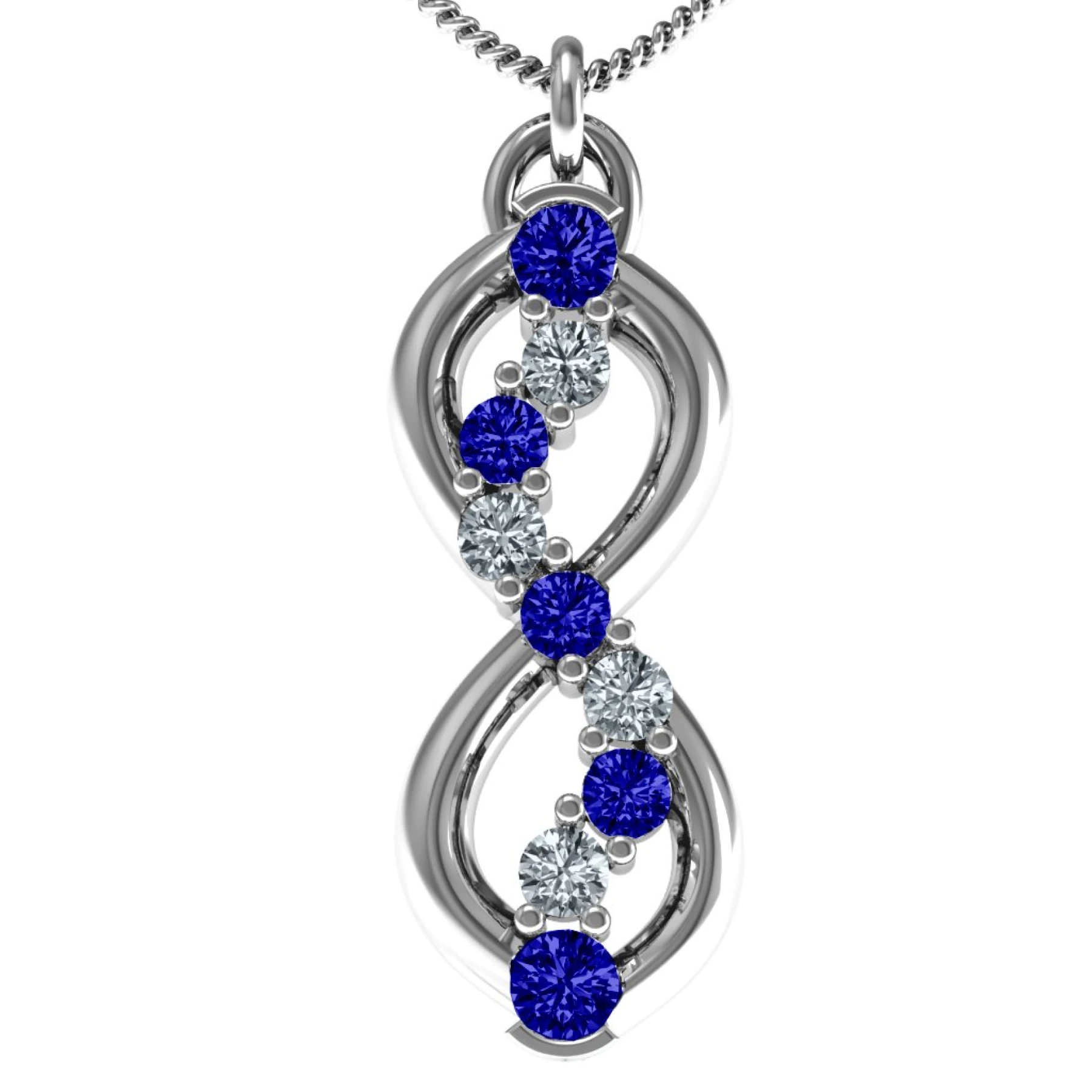 Nine Stone Infinity Pendant