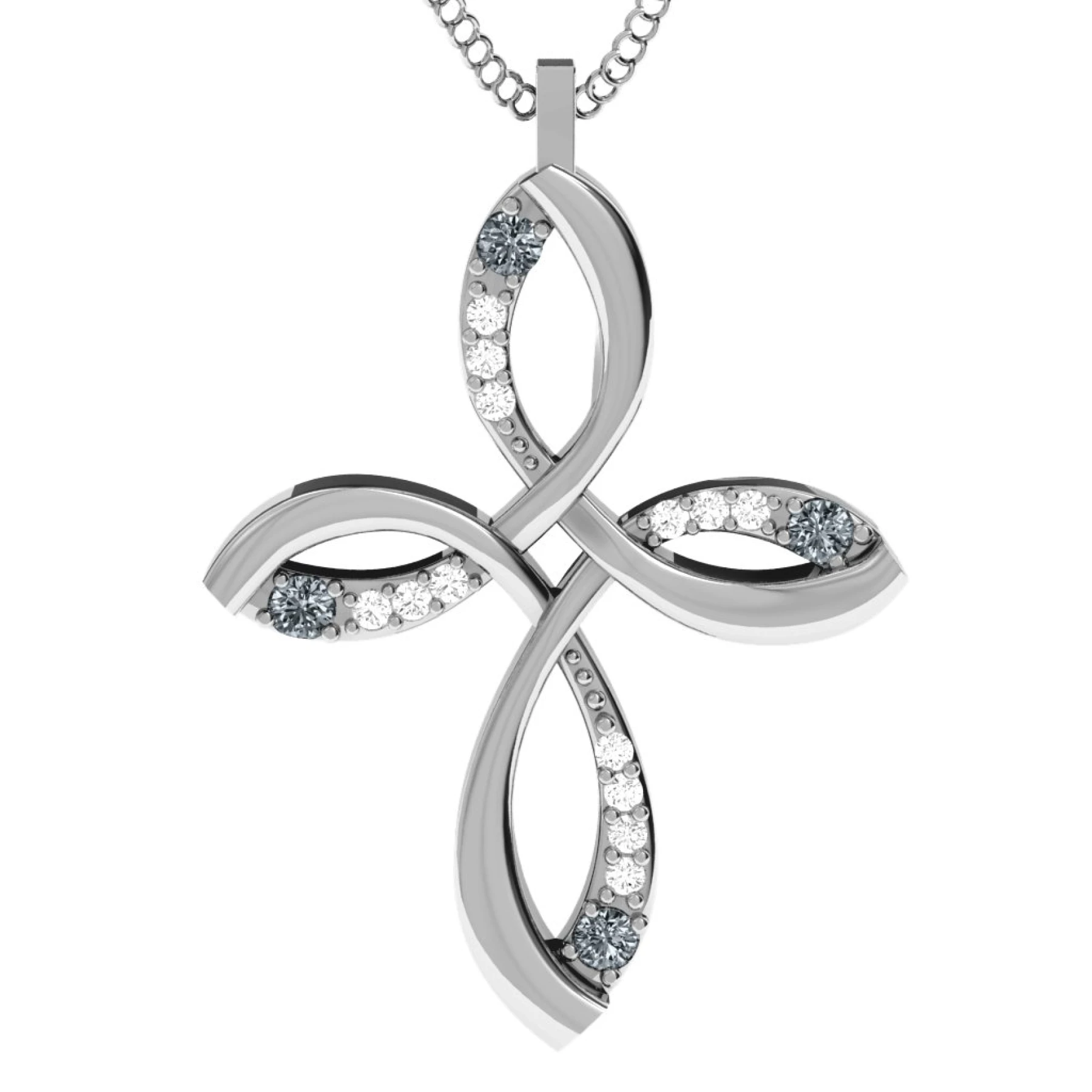 Stylish Curved Cross Pendant - view 1