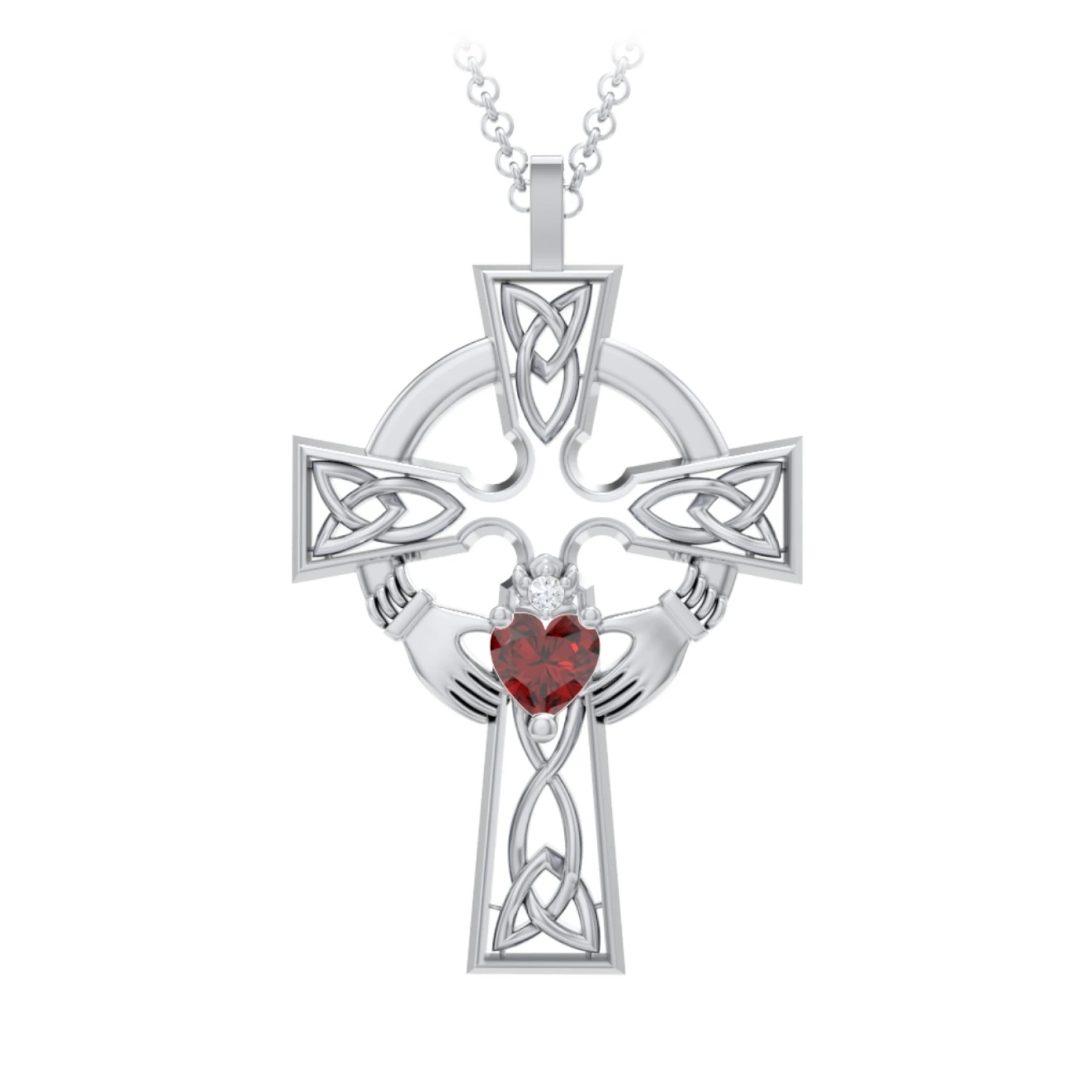 Claddagh Celtic Cross Pendant - view 1