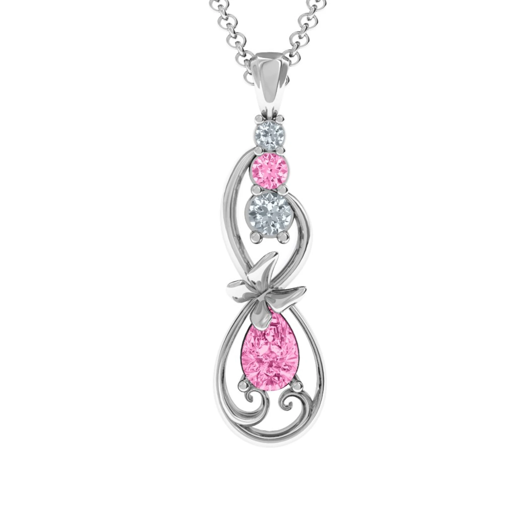 Ornate Butterfly Infinity Pendant - view 1
