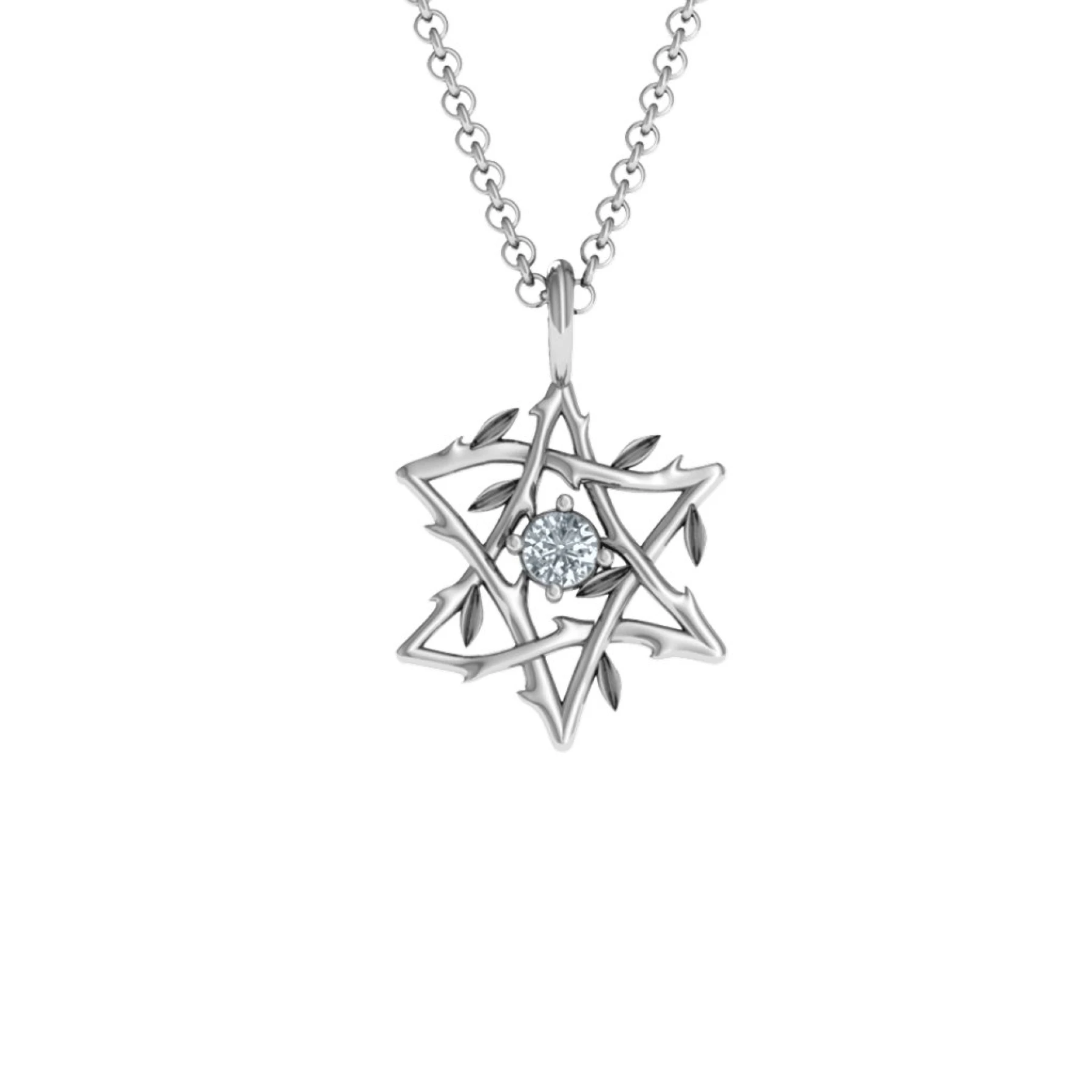 Olive Branch Star of David Pendant