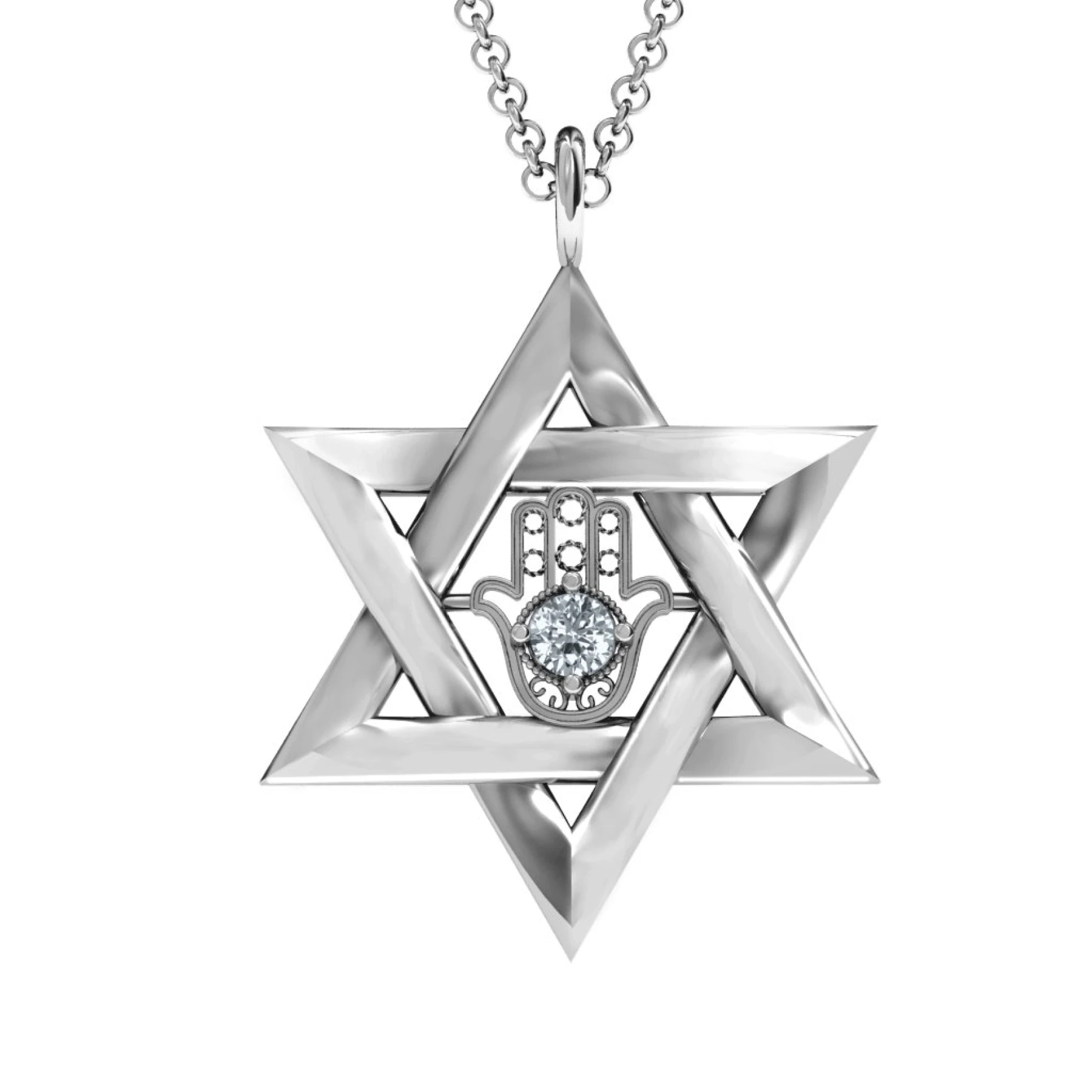 Star of David with Hamsa Pendant