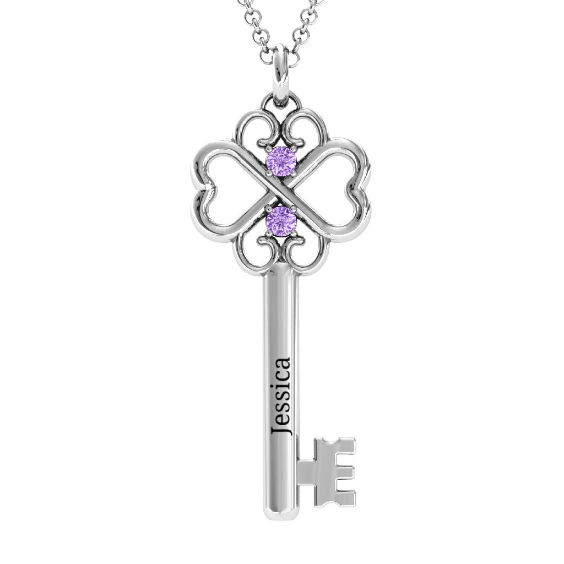 Hearts and Clover Infinity Key Pendant - view 1