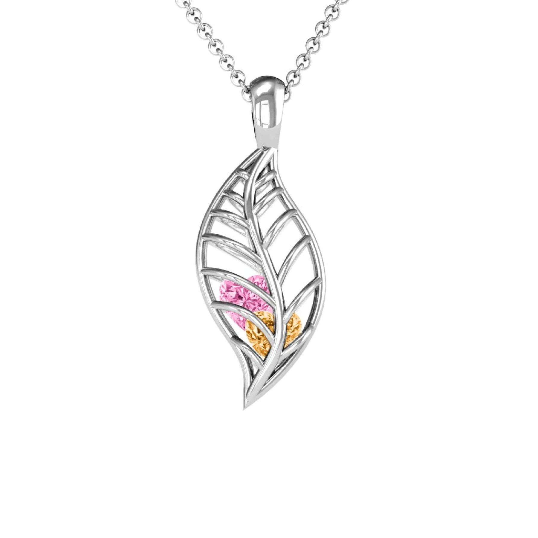 Mini Encourage-Mint Cage Leaf Pendant - view 1