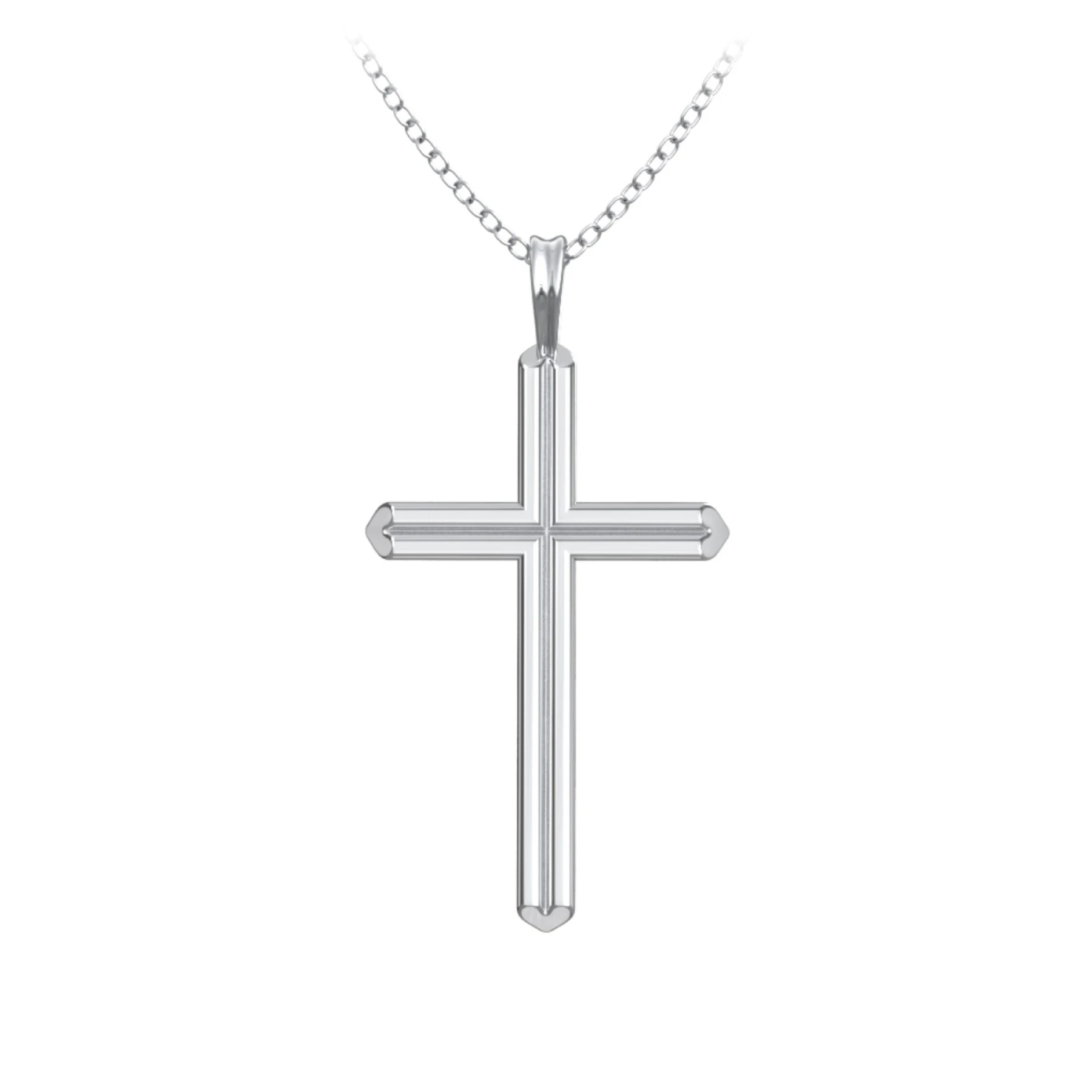 Cross Pendant with Heart Bars - view 1