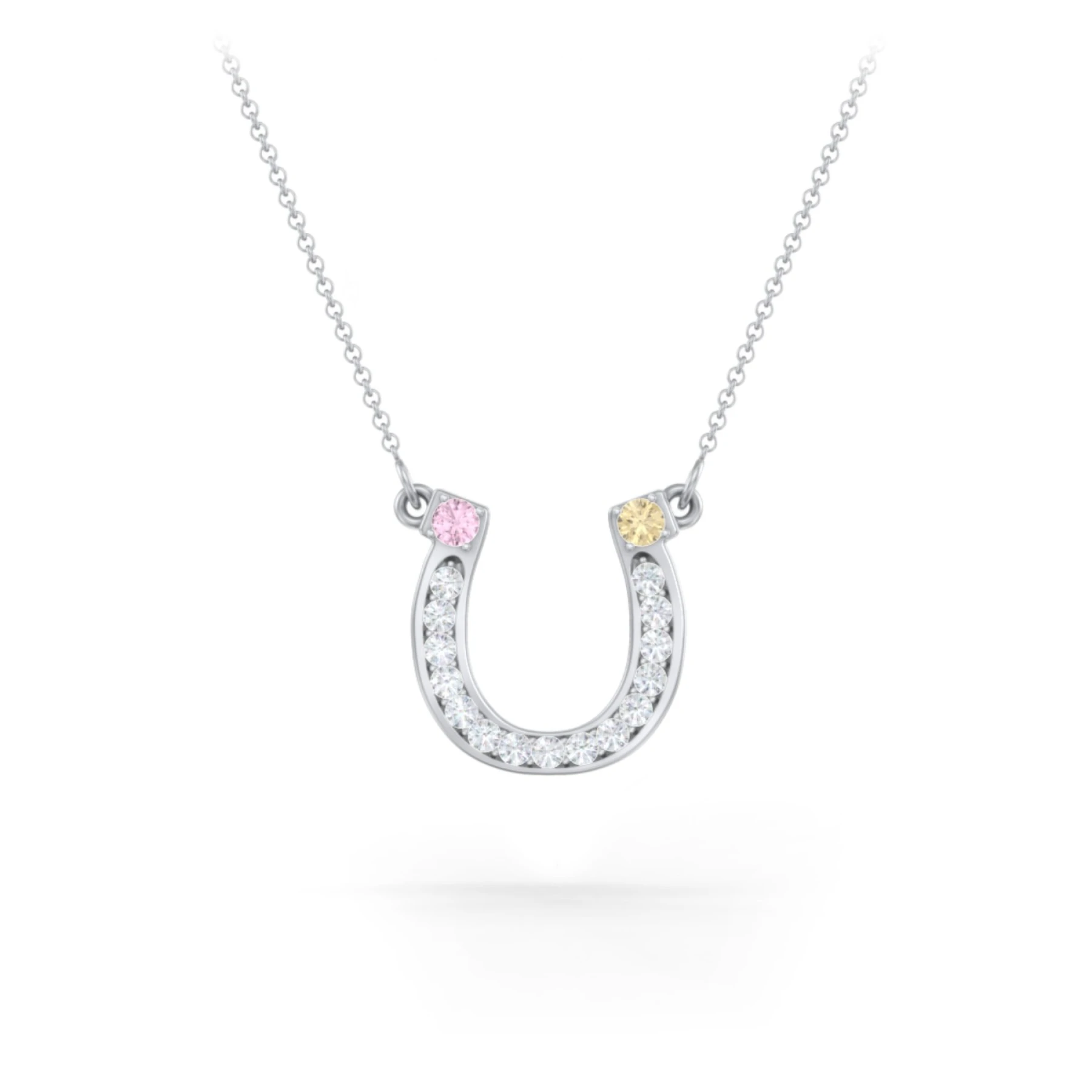 Horseshoe Pendant with Gemstones - view 1
