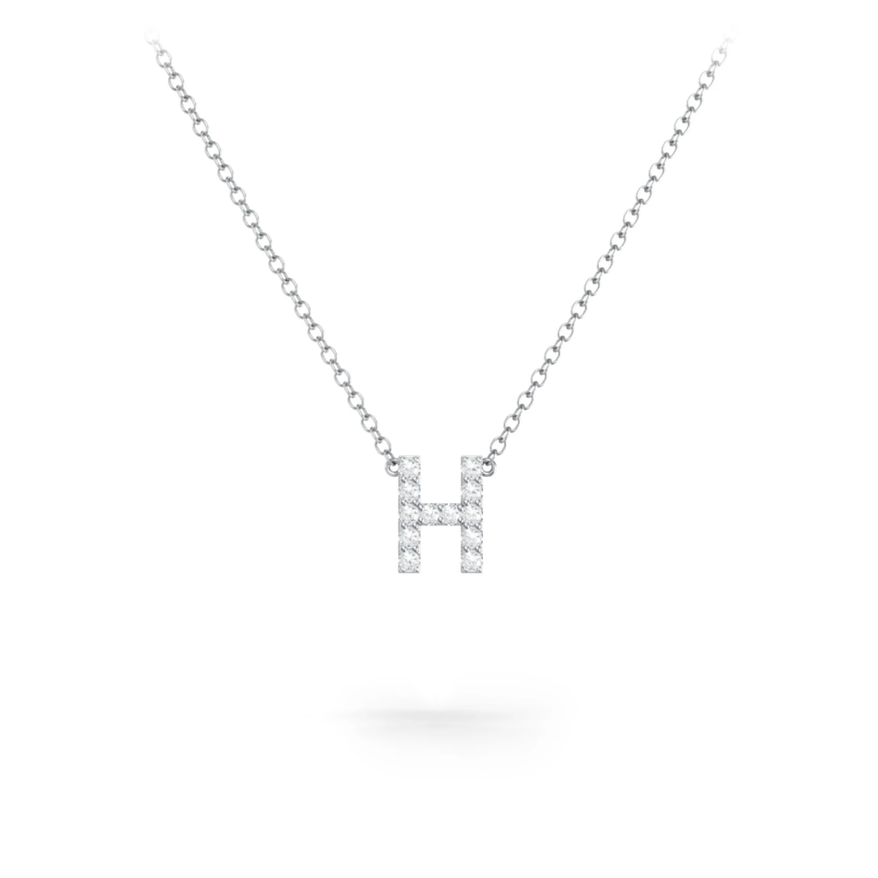 Pavé H Initial Necklace