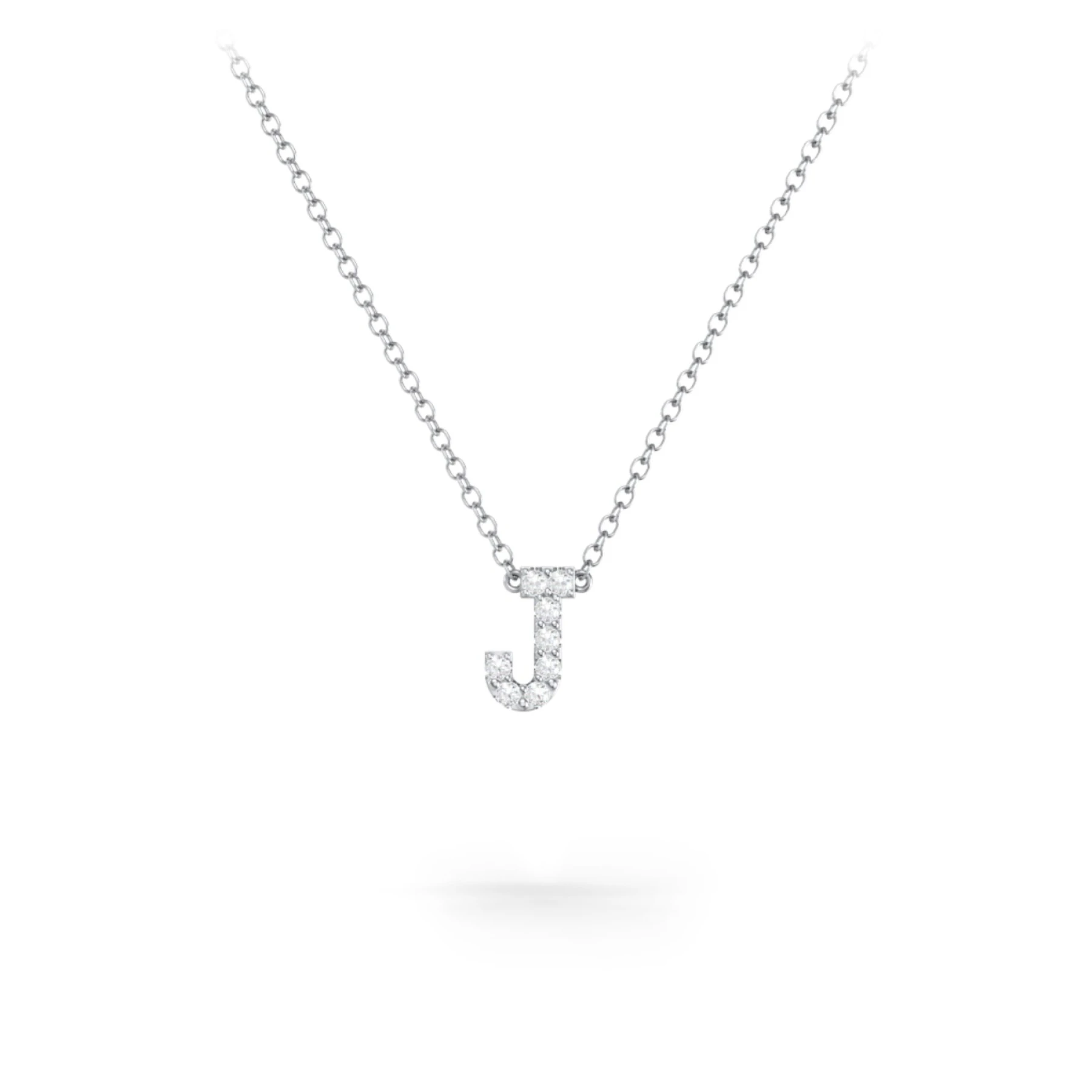 Pavé J Initial Necklace