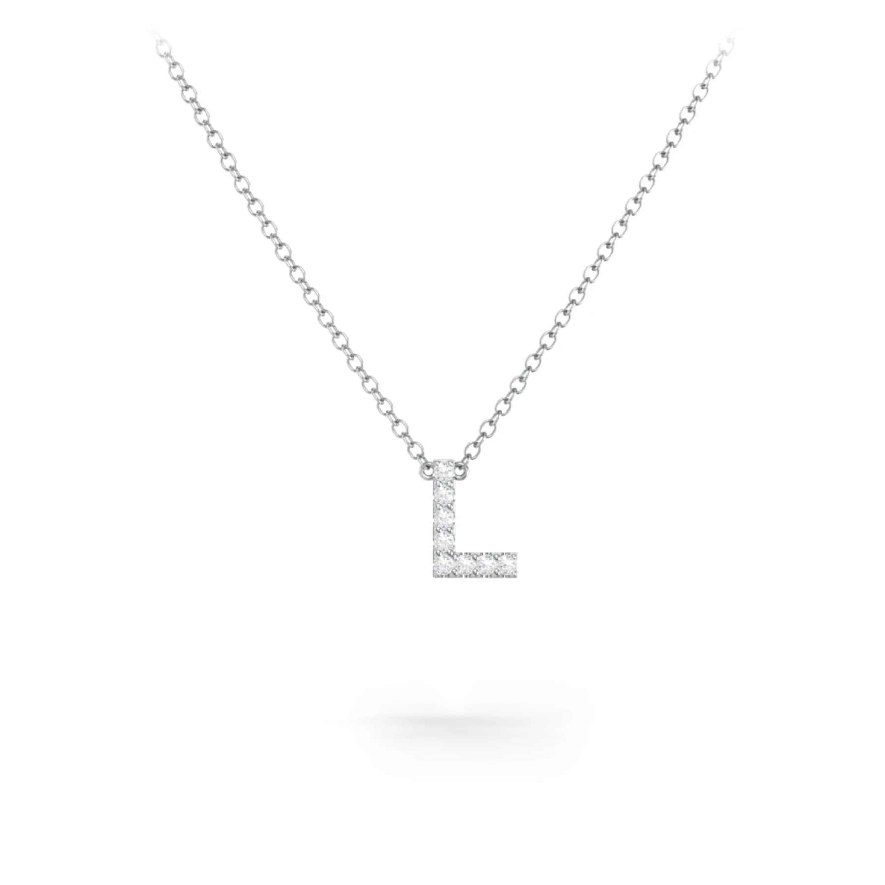 Pavé L Initial Necklace