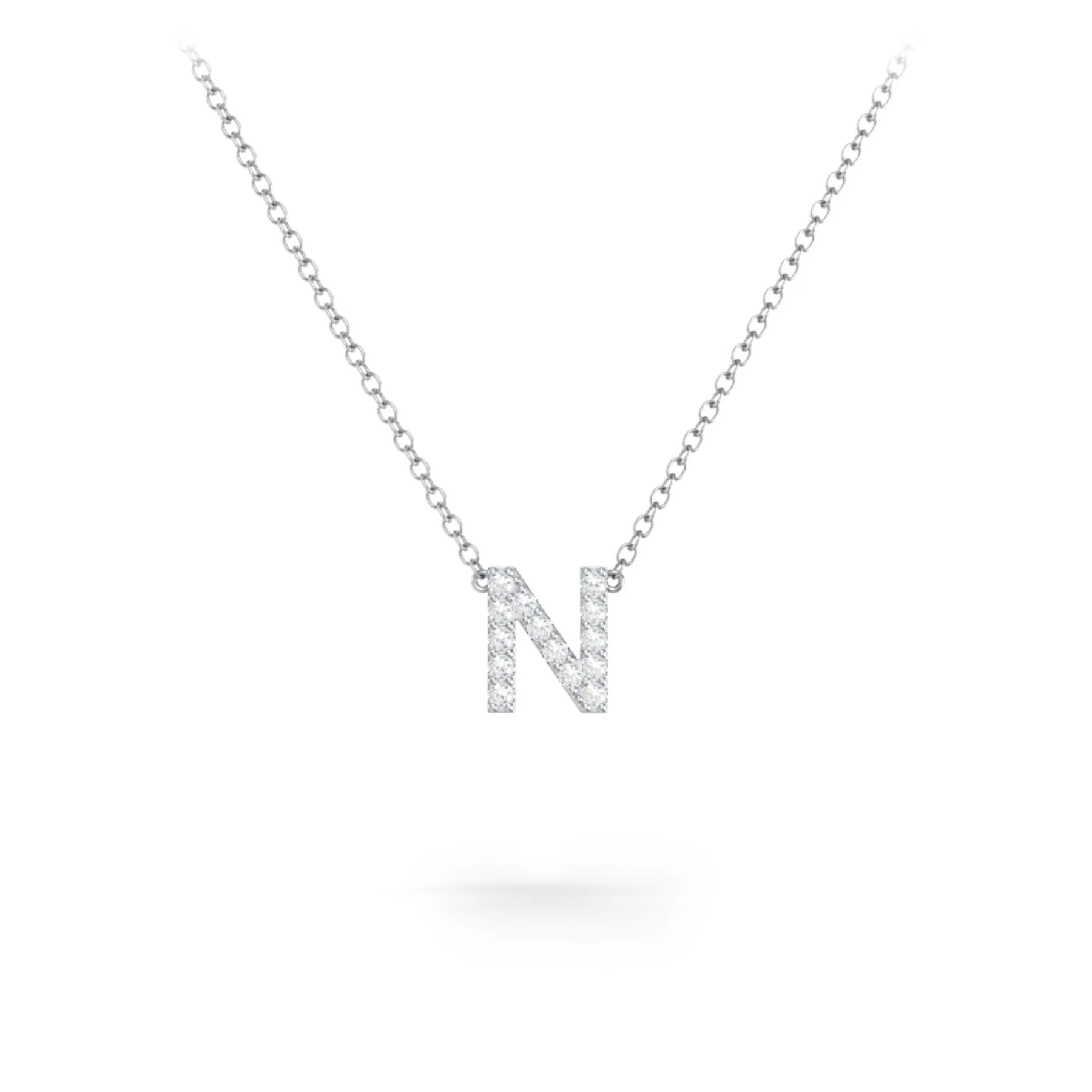 Pavé N Initial Necklace