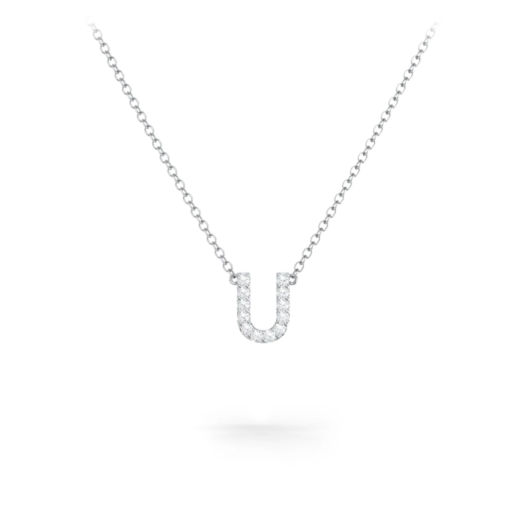 Pavé U Initial Necklace