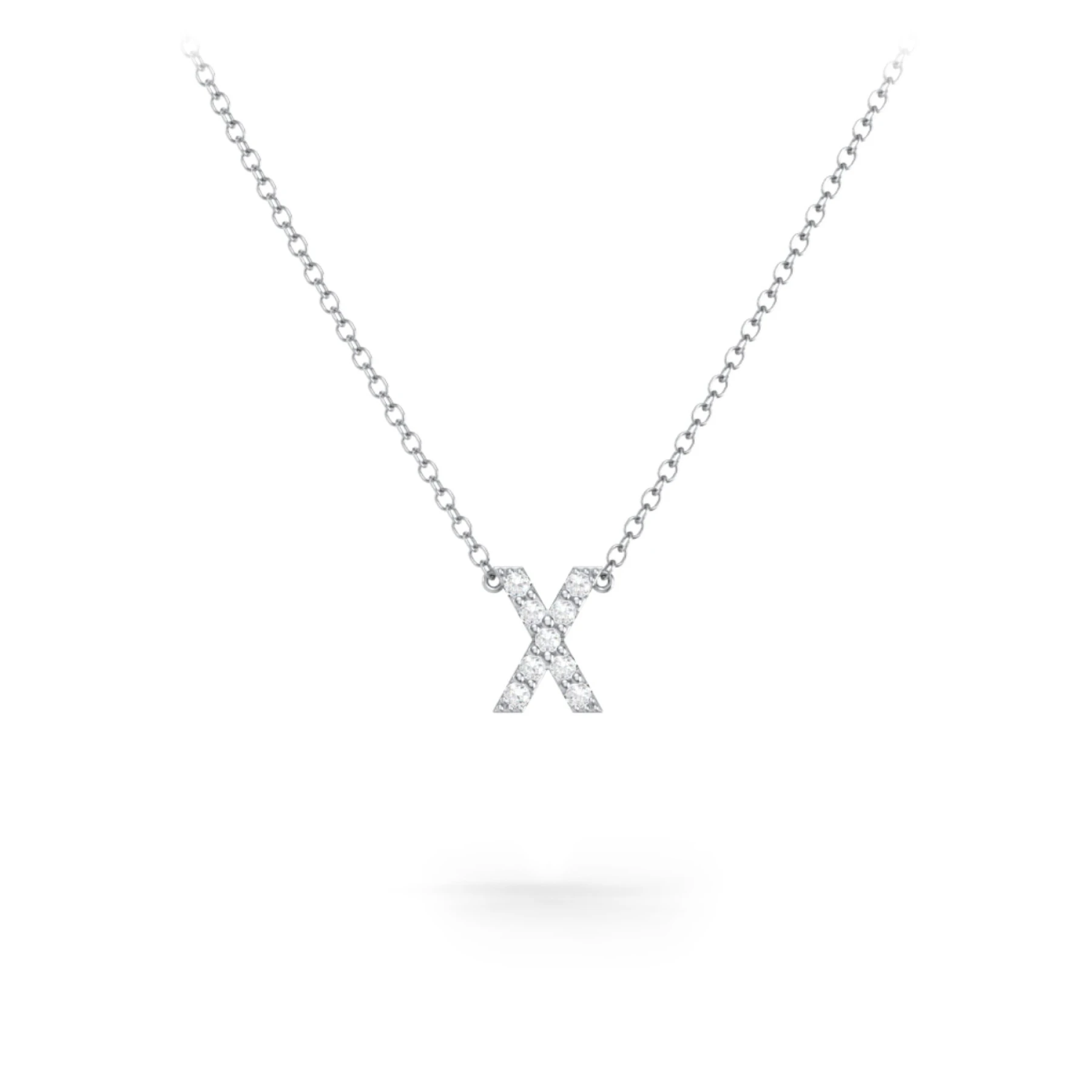 Pavé X Initial Necklace