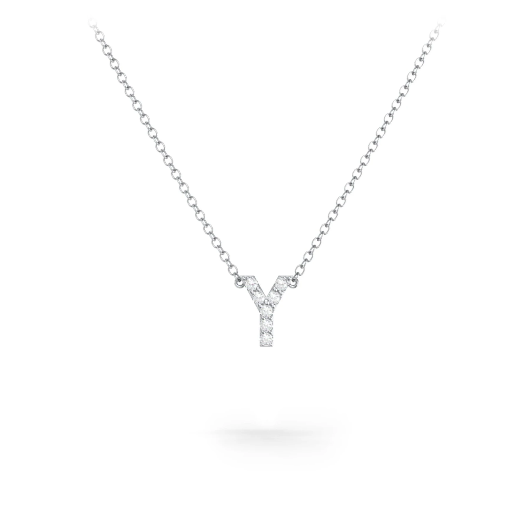 Pavé Y Initial Necklace