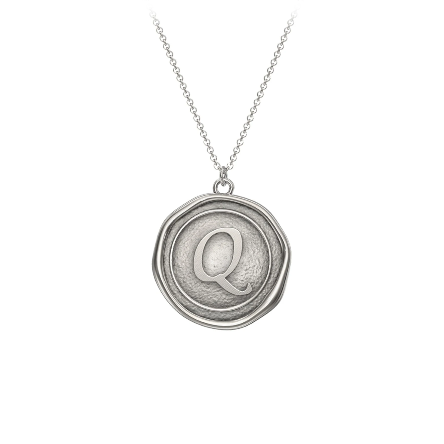 Initial Medallion Necklace - Q
